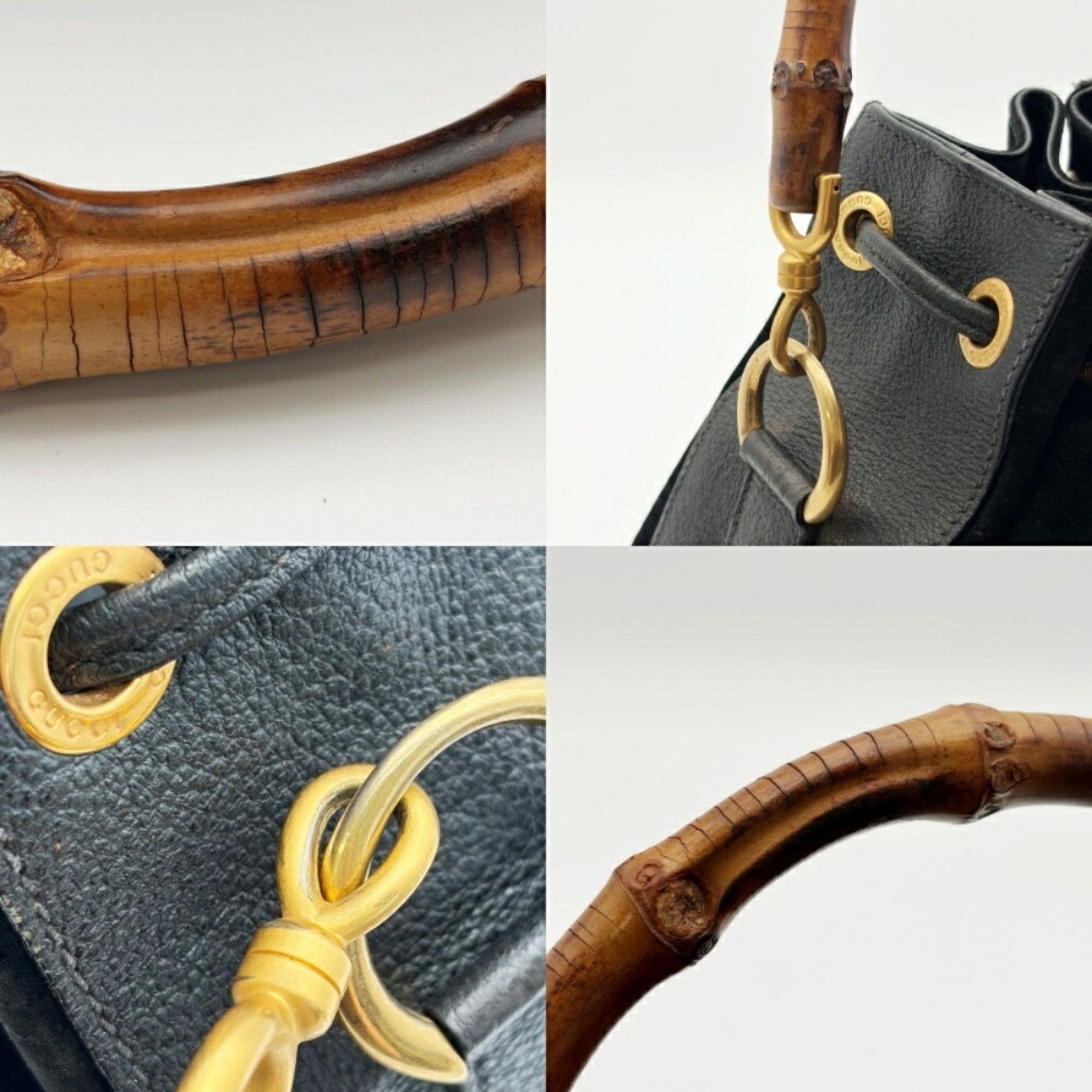 Bamboo Suede Leather Shoulder Bag (Pre-Owned) - Gucci - Modalova