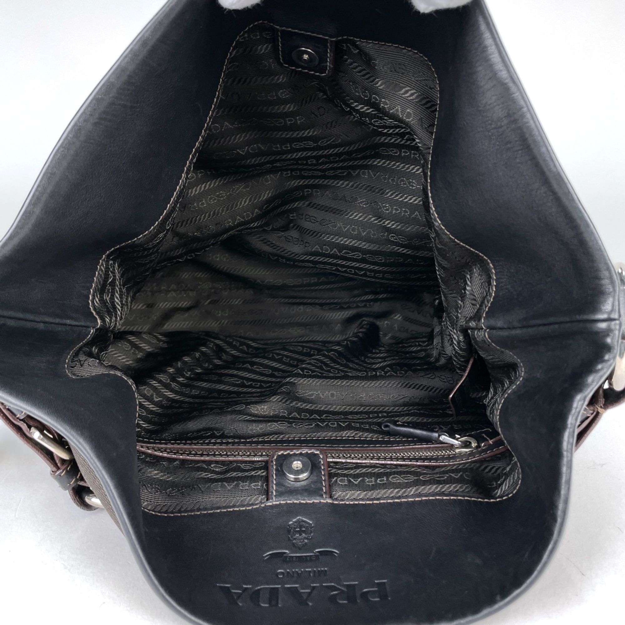 Canvas Leather Shoulder Bag (Pre-Owned) - Prada - Modalova