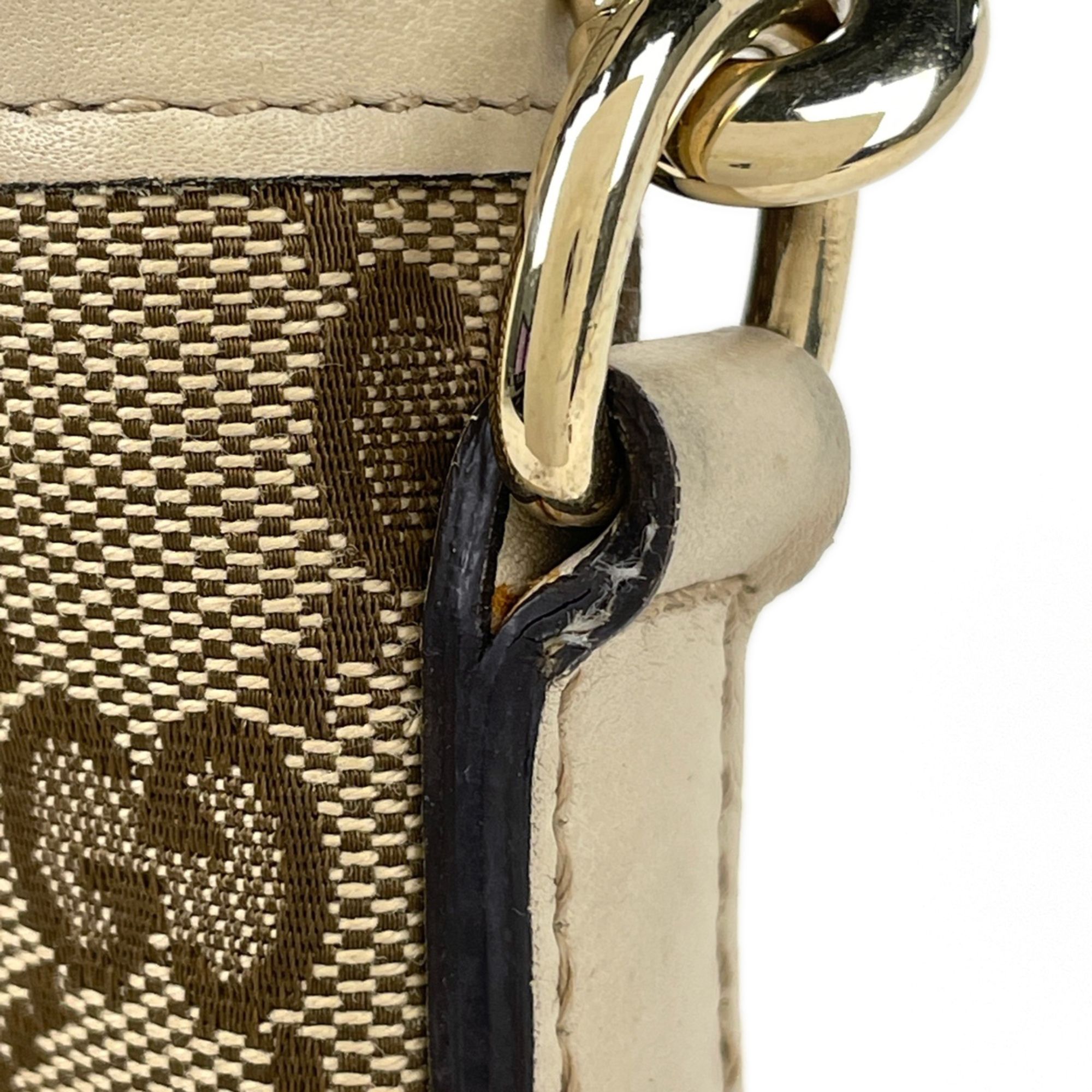 Gg Canvas Leather Shoulder Bag (Pre-Owned) - Gucci - Modalova