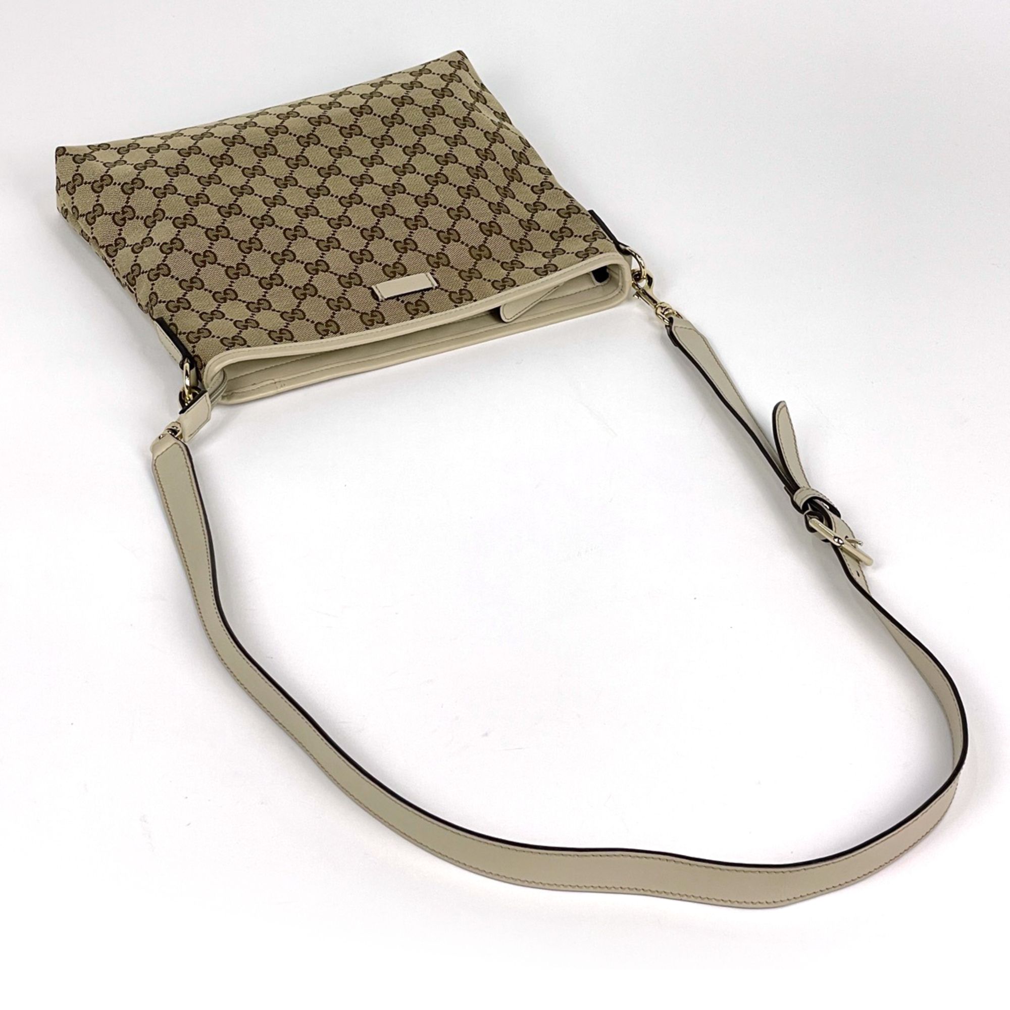 Gg Canvas Leather Shoulder Bag (Pre-Owned) - Gucci - Modalova