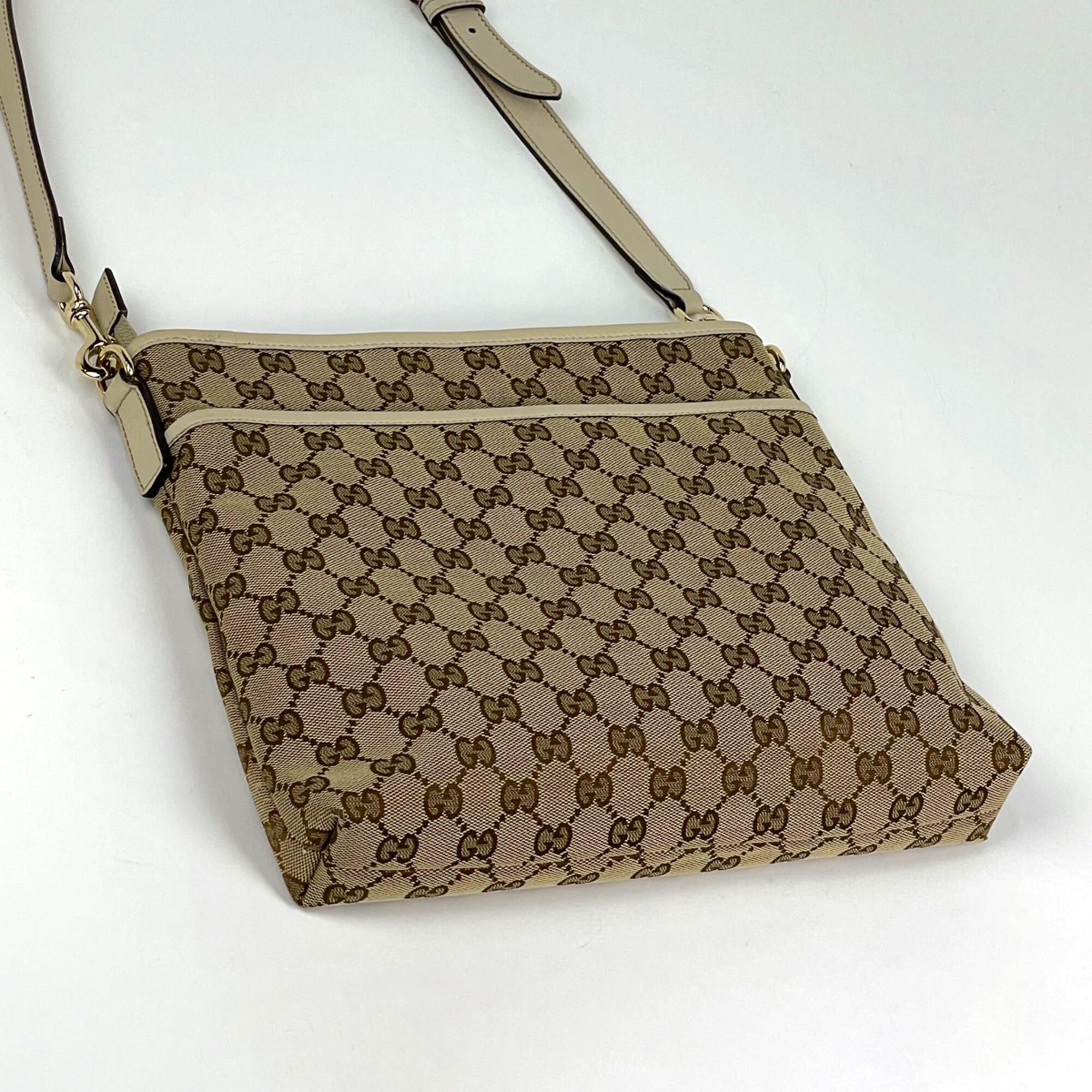 Gg Canvas Leather Shoulder Bag (Pre-Owned) - Gucci - Modalova