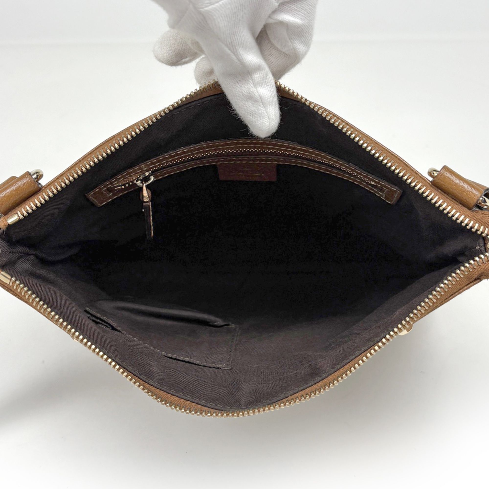 Gg Canvas Leather Shoulder Bag (Pre-Owned) - Gucci - Modalova