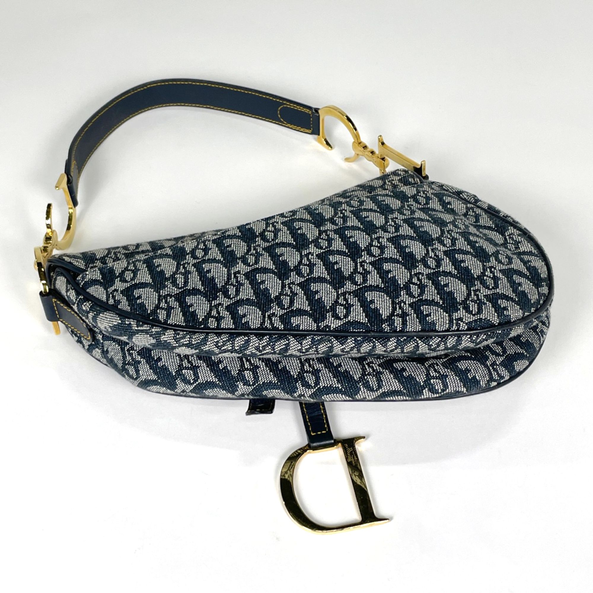 Leather Canvas Saddle Bag Shoulder Bag (Pre-Owned) - Christian Dior - Modalova