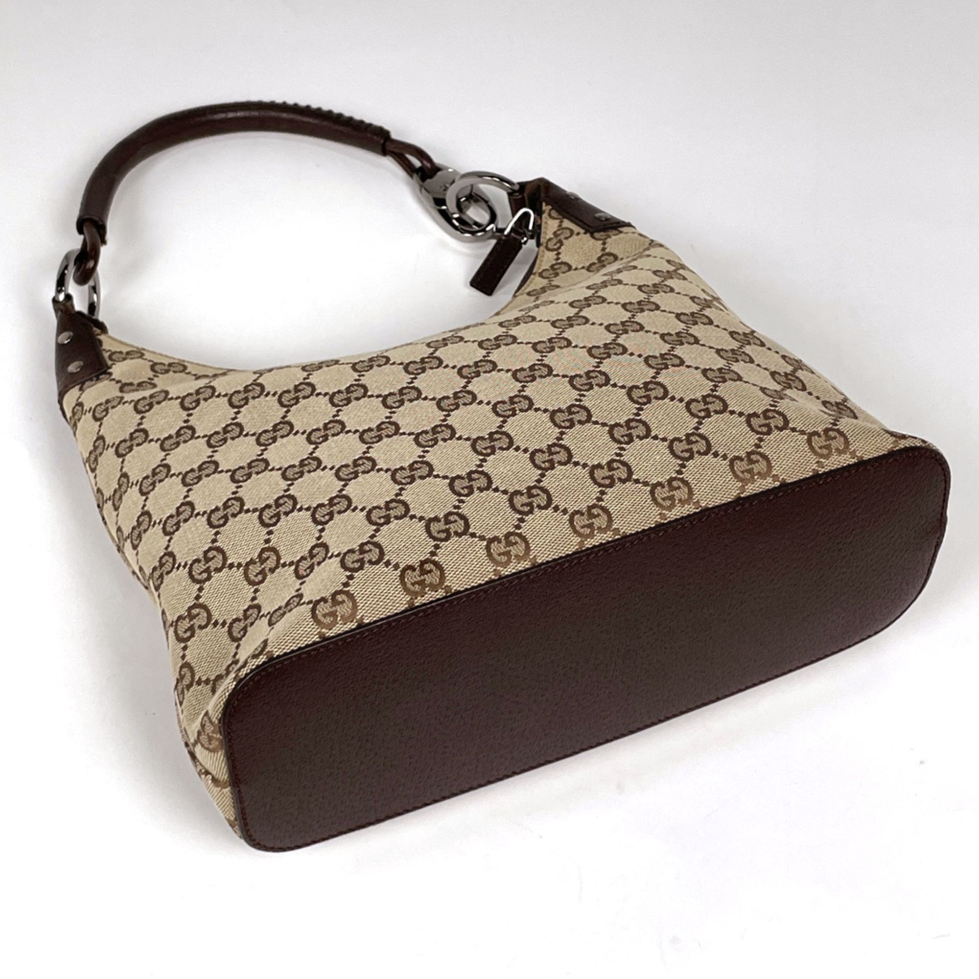 Gg Canvas Leather Shoulder Bag (Pre-Owned) - Gucci - Modalova