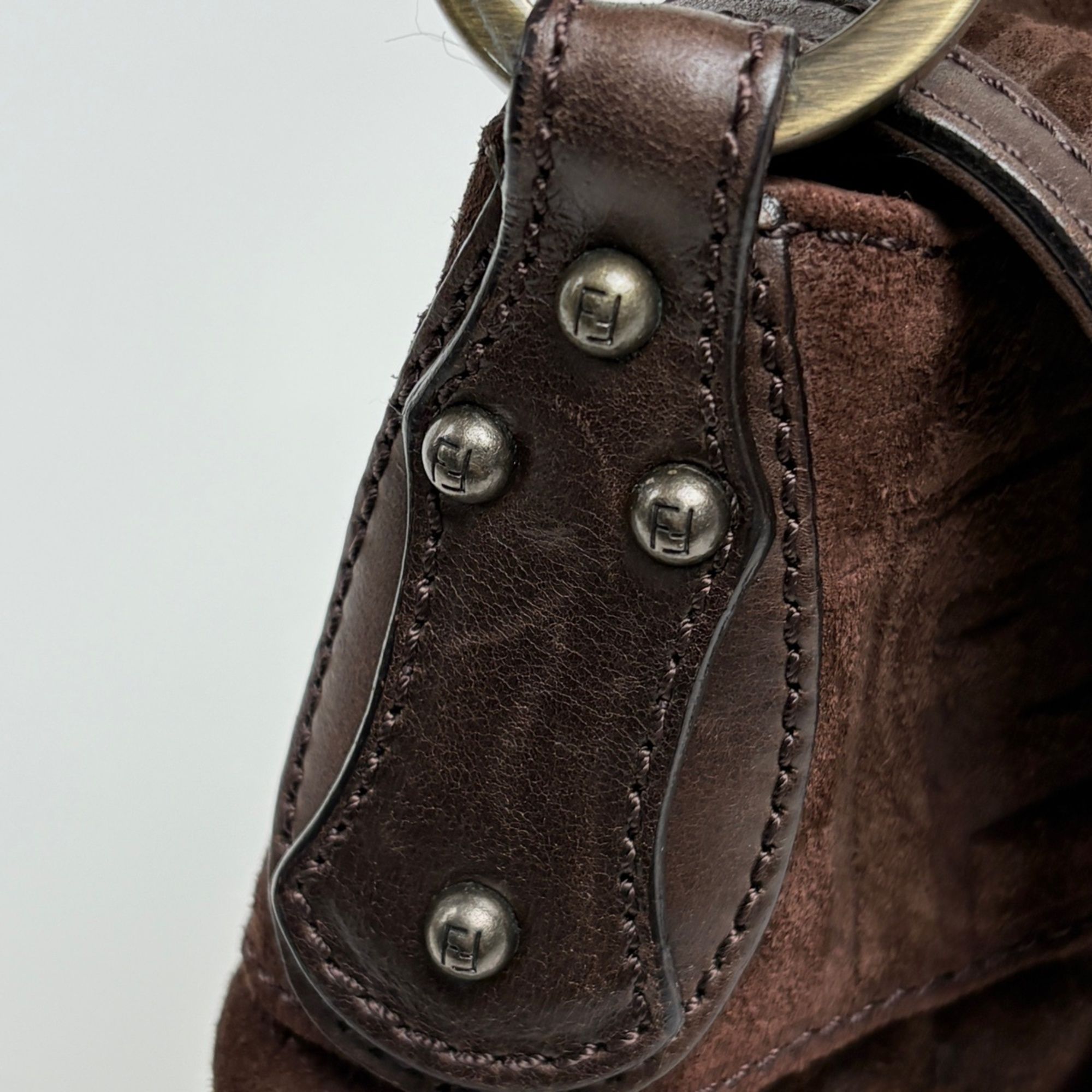 Zucca Suede Shoulder Bag (Pre-Owned) - Fendi - Modalova