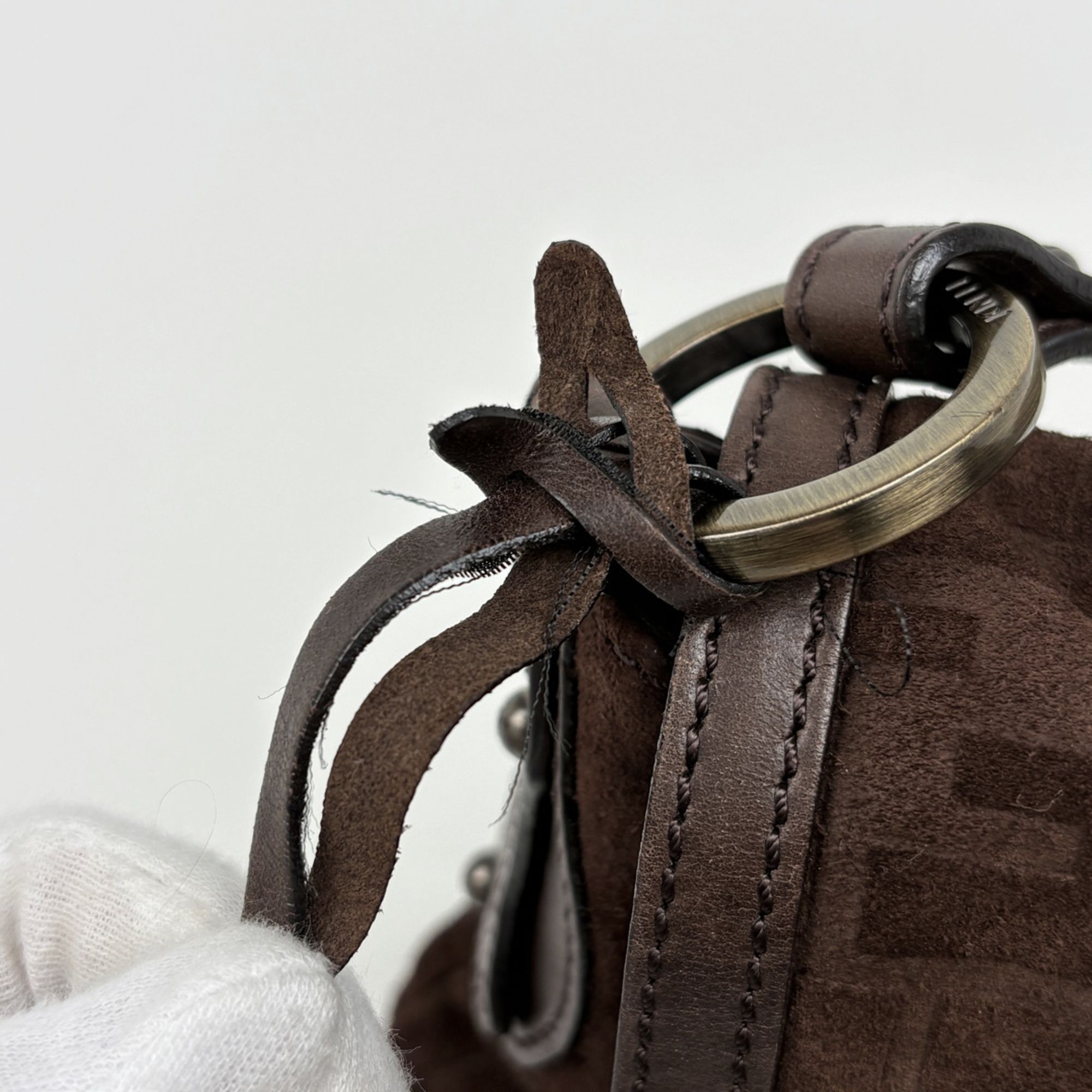 Zucca Suede Shoulder Bag (Pre-Owned) - Fendi - Modalova