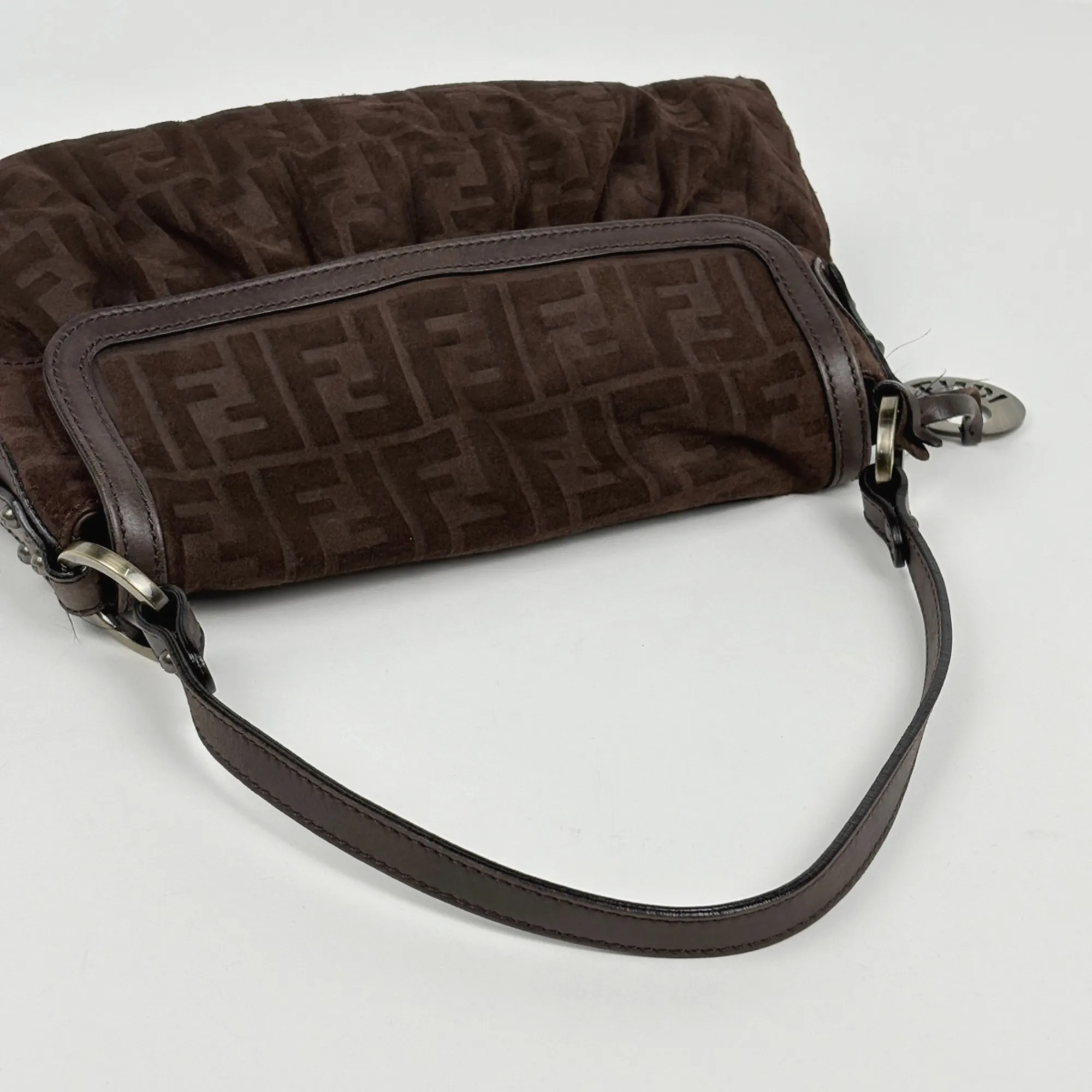 Zucca Suede Shoulder Bag (Pre-Owned) - Fendi - Modalova