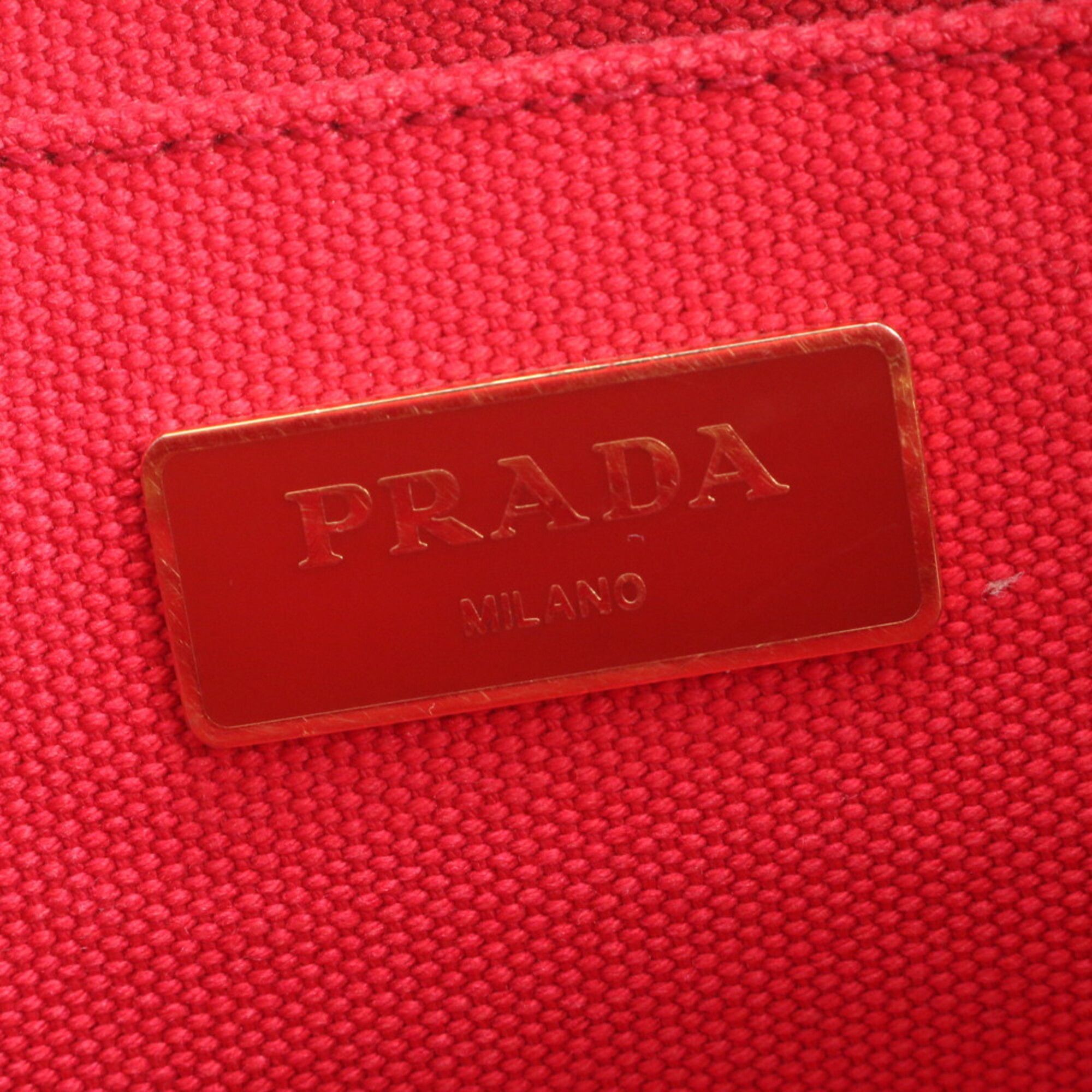 Leather Canvas Shoulder Bag Tote Bag (Pre-Owned) - Prada - Modalova