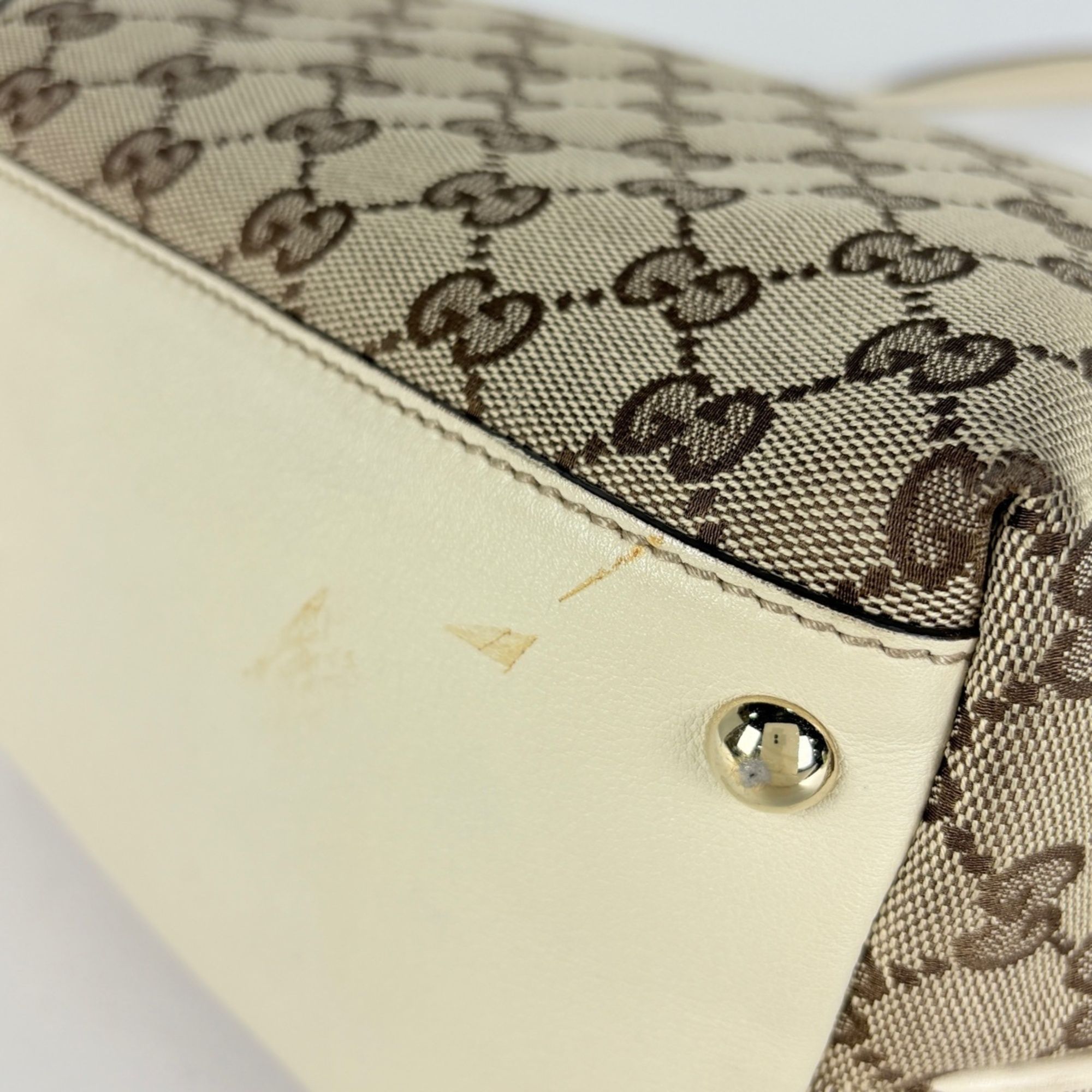 Gg Canvas Leather Tote Bag (Pre-Owned) - Gucci - Modalova