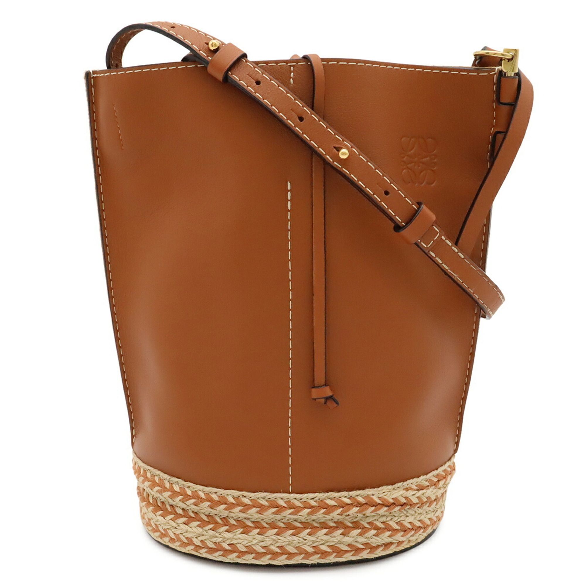 Raffia Leather Shoulder Bag (Pre-Owned) - Loewe - Modalova