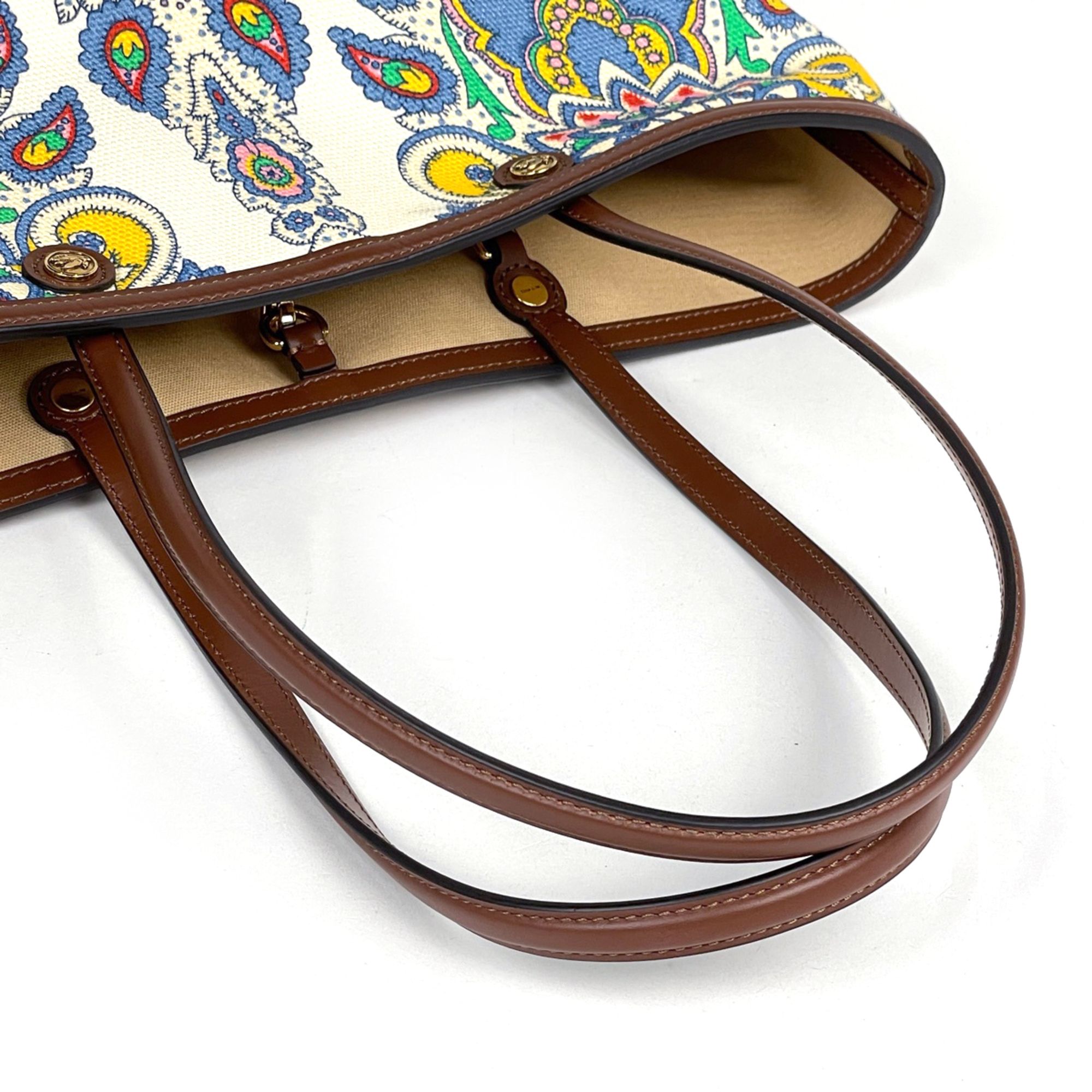 Canvas Leather Tote Bag (Pre-Owned) - Etro - Modalova