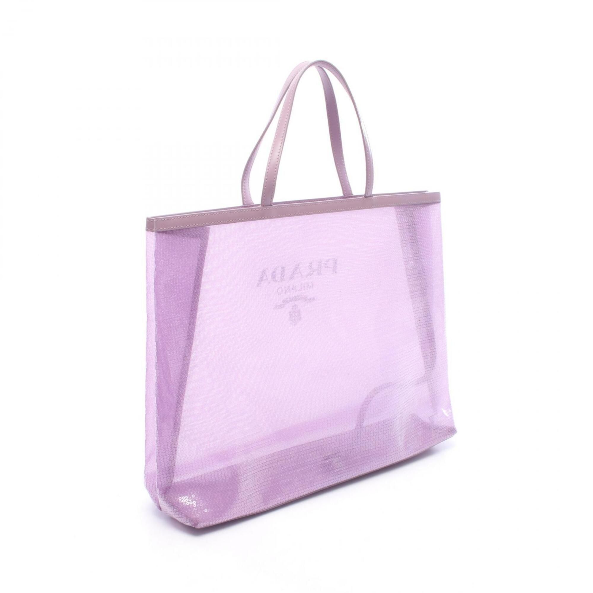 Leather Mesh Spangles Handbag Tote Bag (Pre-Owned) - Prada - Modalova