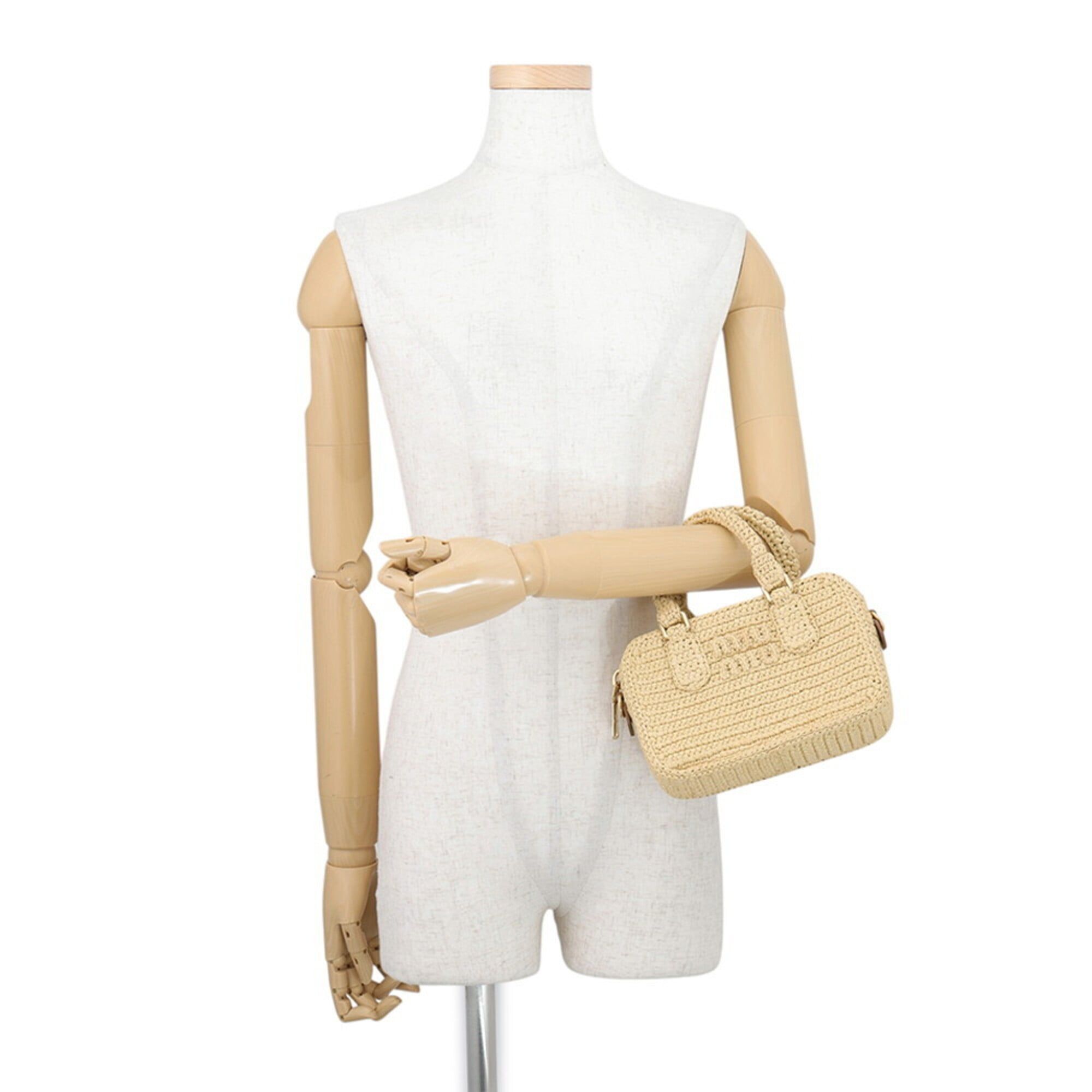 Raffia Leather Handbag Shoulder Bag (Pre-Owned) - Miu Miu - Modalova