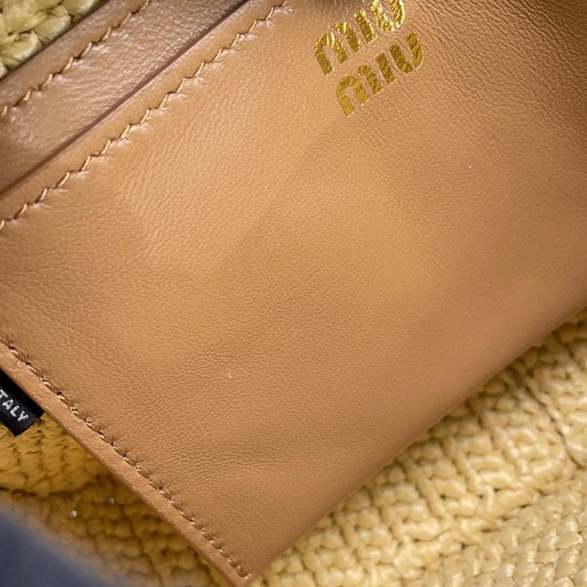 Raffia Leather Handbag Shoulder Bag (Pre-Owned) - Miu Miu - Modalova
