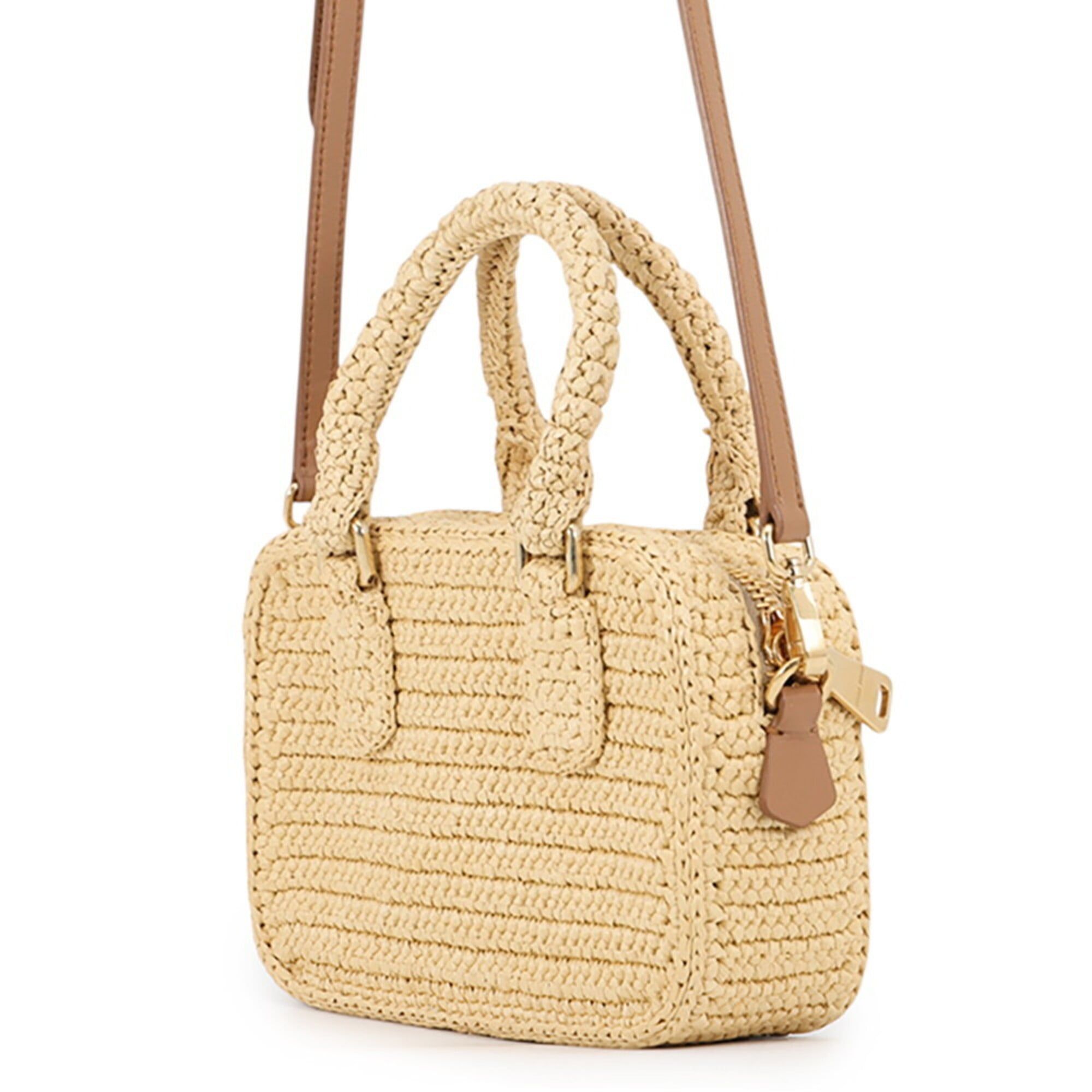 Raffia Leather Handbag Shoulder Bag (Pre-Owned) - Miu Miu - Modalova