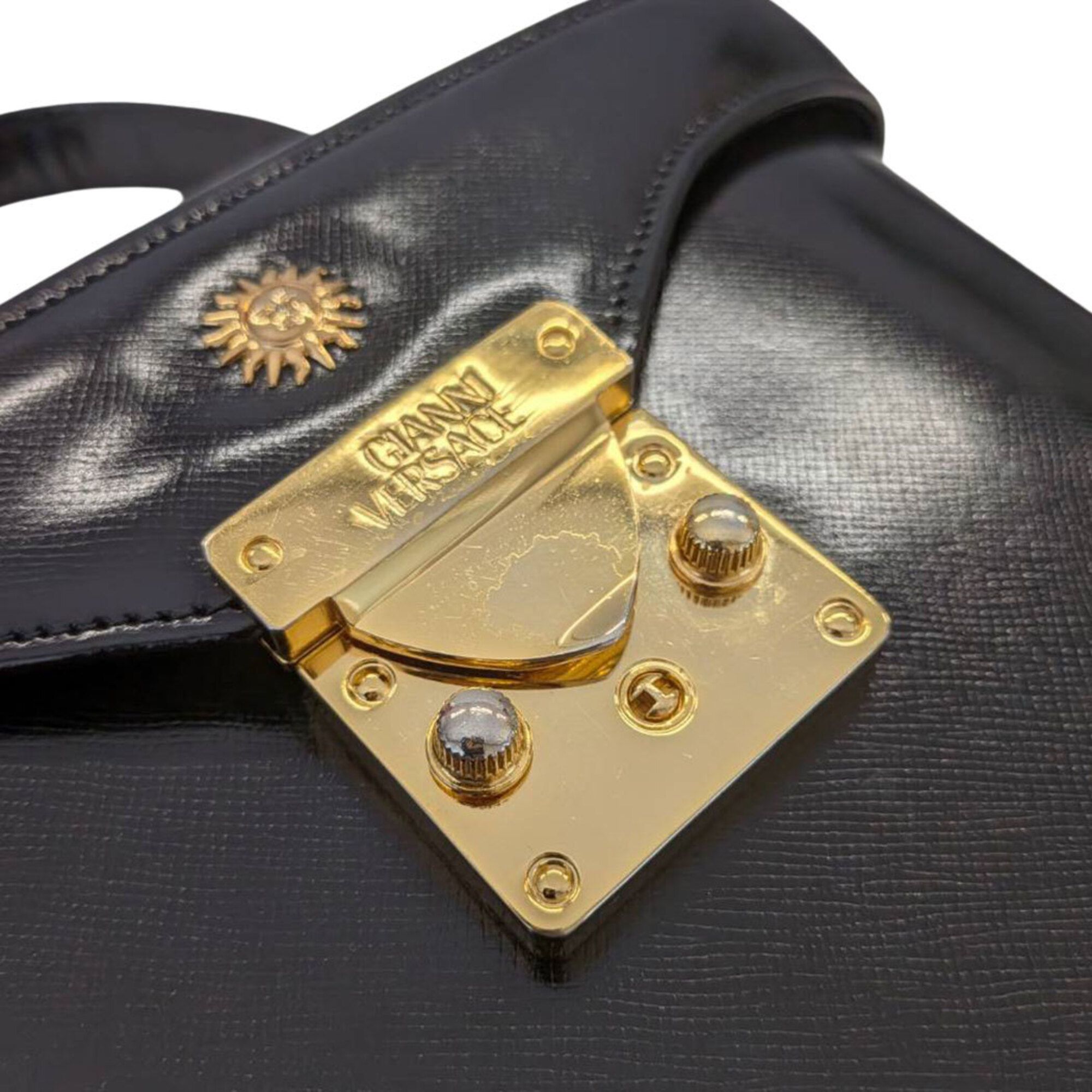 Leather Handbag (Pre-Owned) - Versace - Modalova