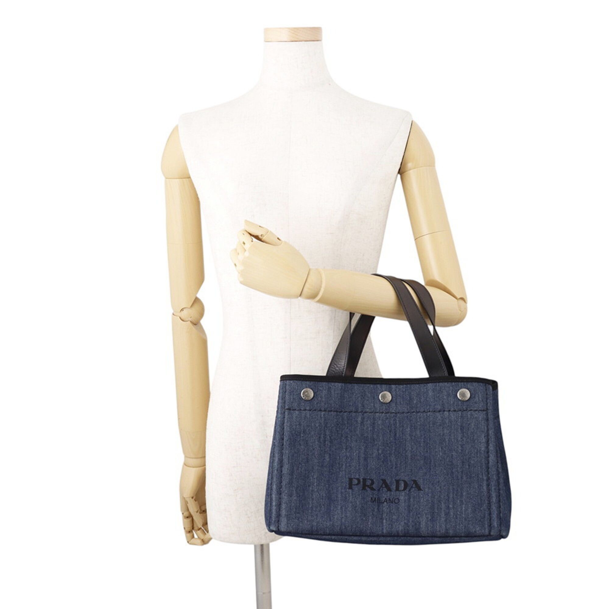 Denim Leather Handbag (Pre-Owned) - Prada - Modalova