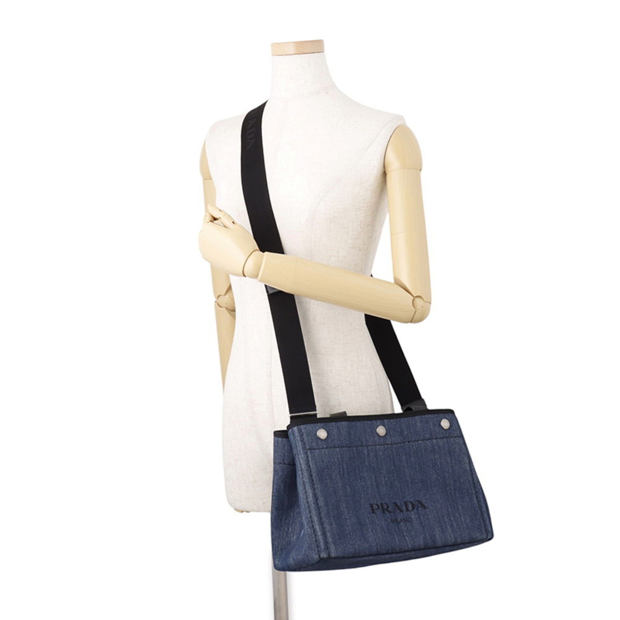 Denim Leather Handbag (Pre-Owned) - Prada - Modalova