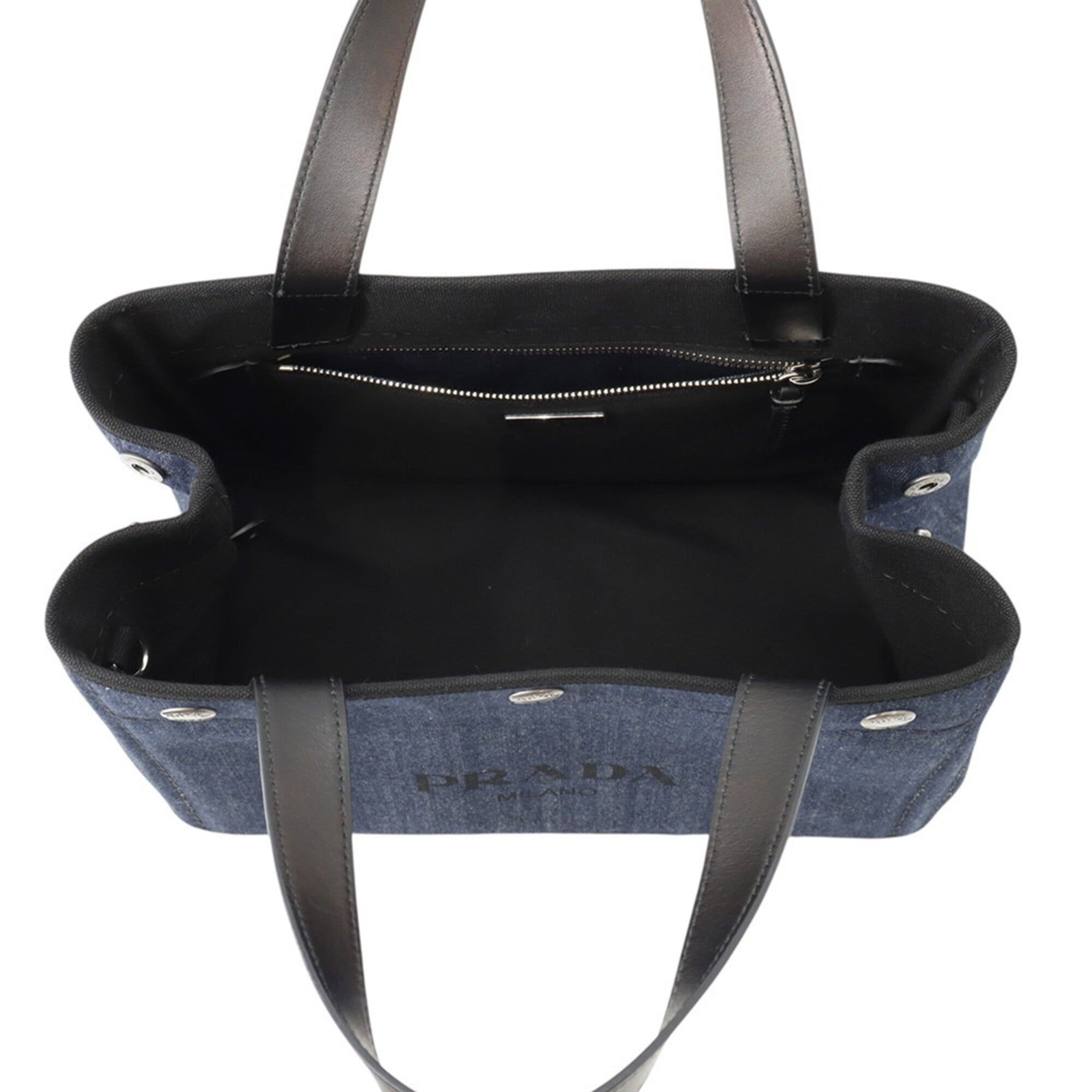 Denim Leather Handbag (Pre-Owned) - Prada - Modalova