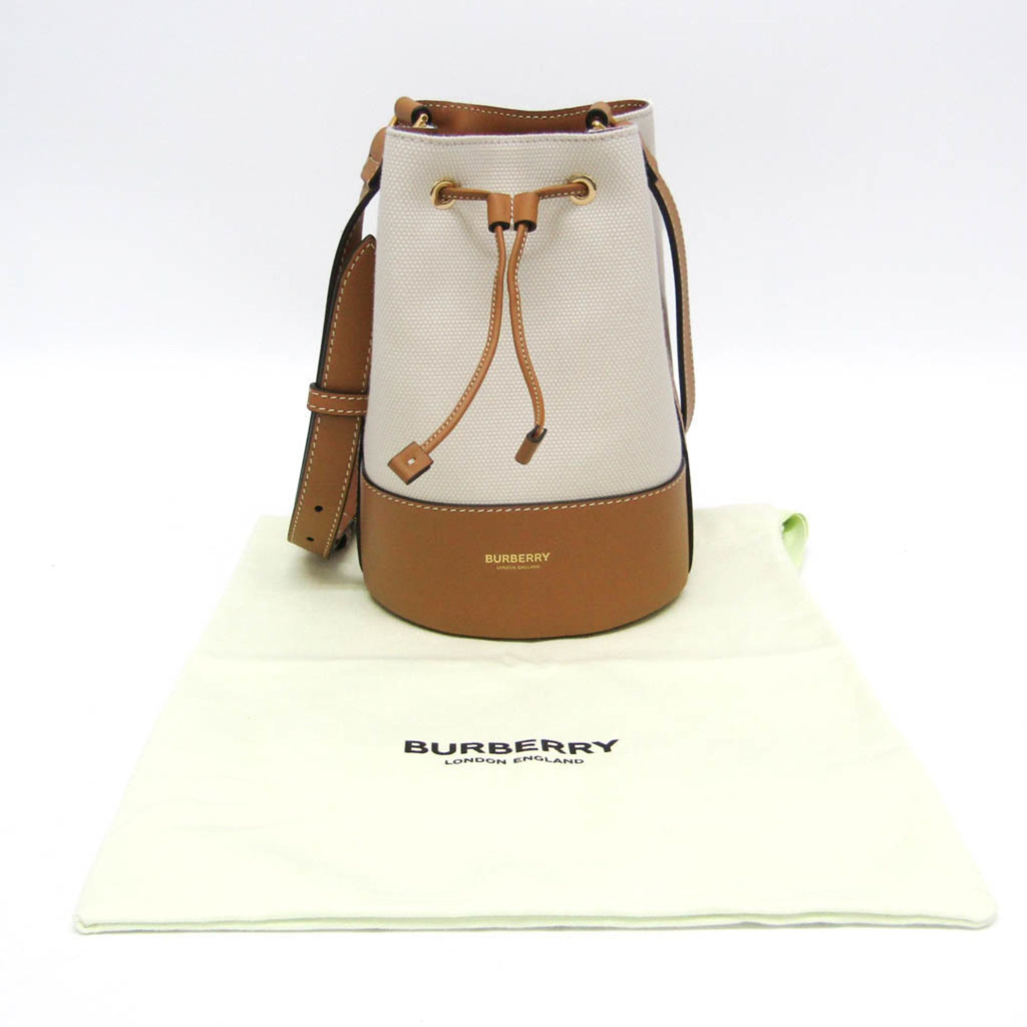 Cotton Canvas Leather Shoulder Bag (Pre-Owned) - Burberry - Modalova