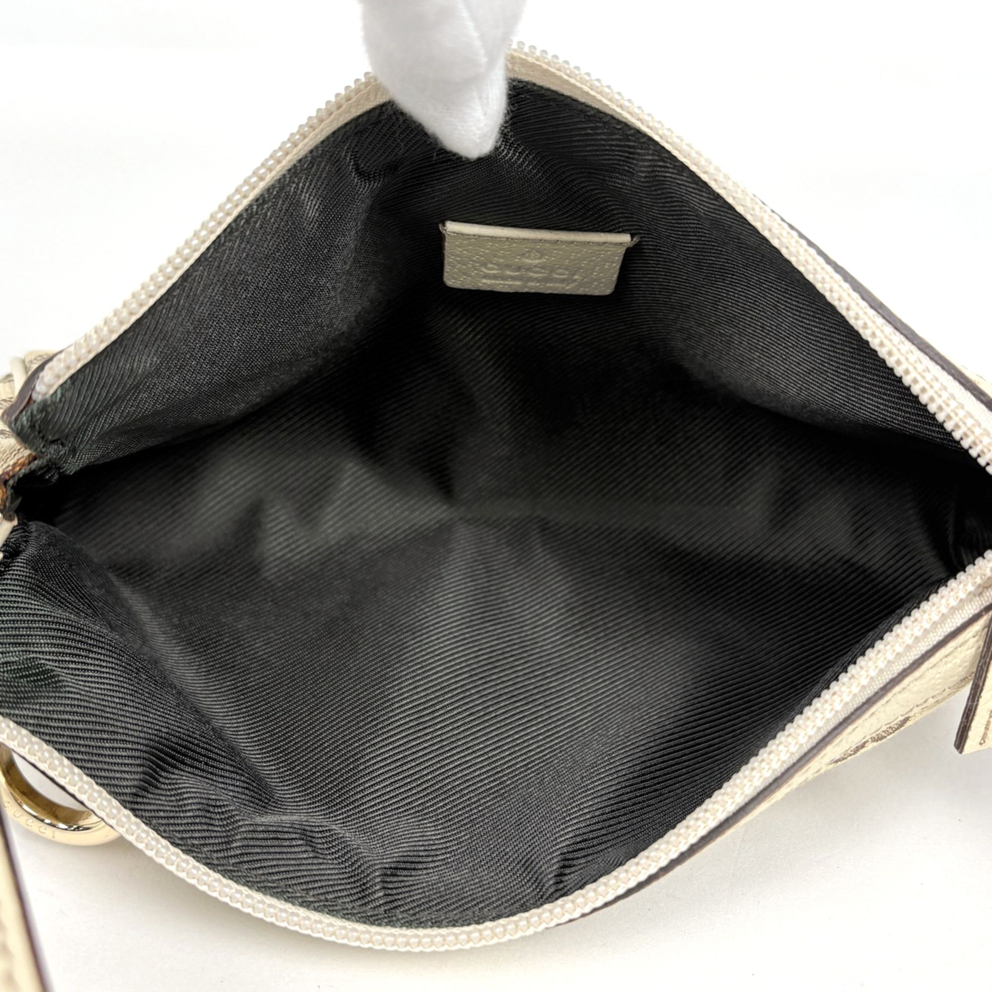 Abbey Gg Canvas Leather Handbag Pouch (Pre-Owned) - Gucci - Modalova