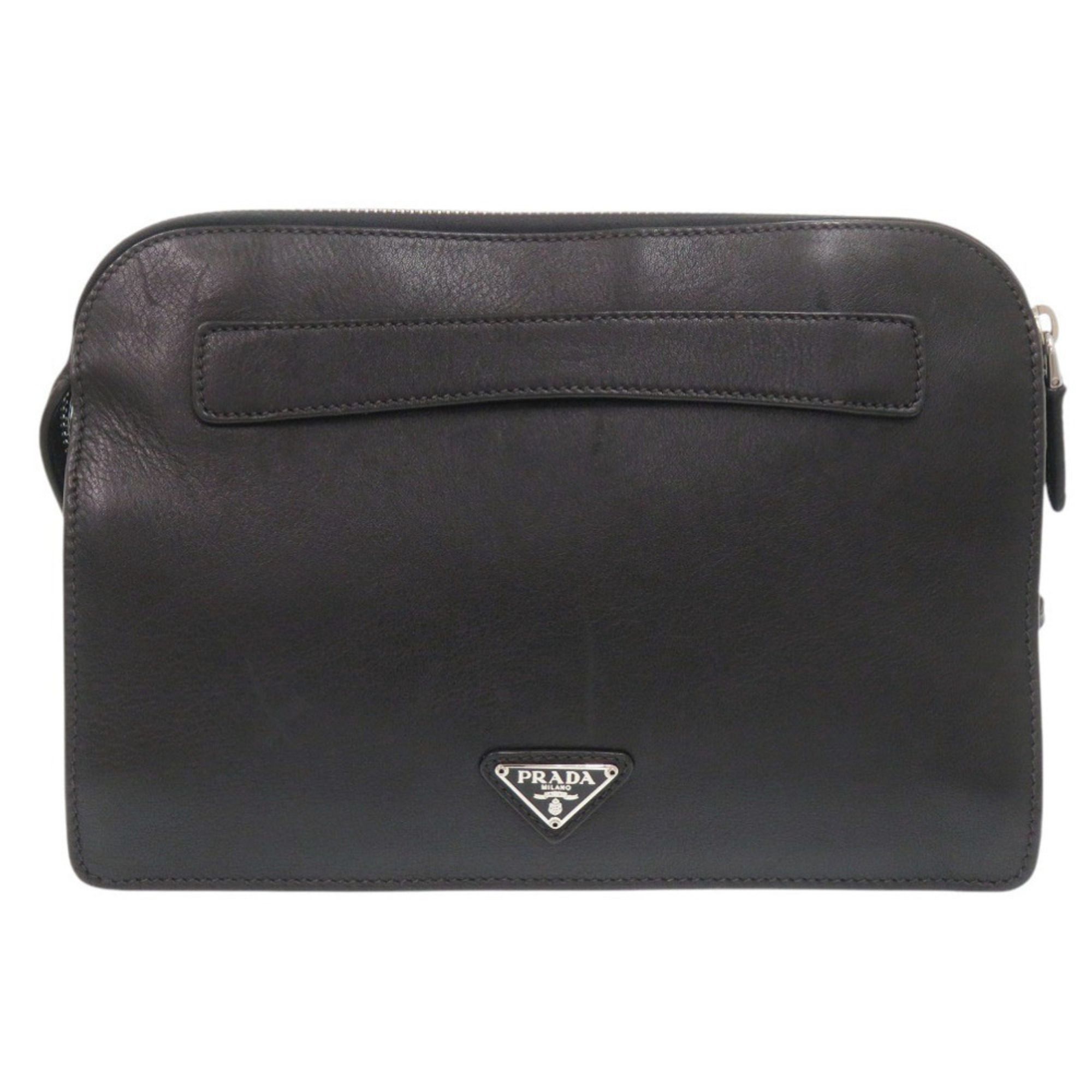 Leather Clutch Bag (Pre-Owned) - Prada - Modalova