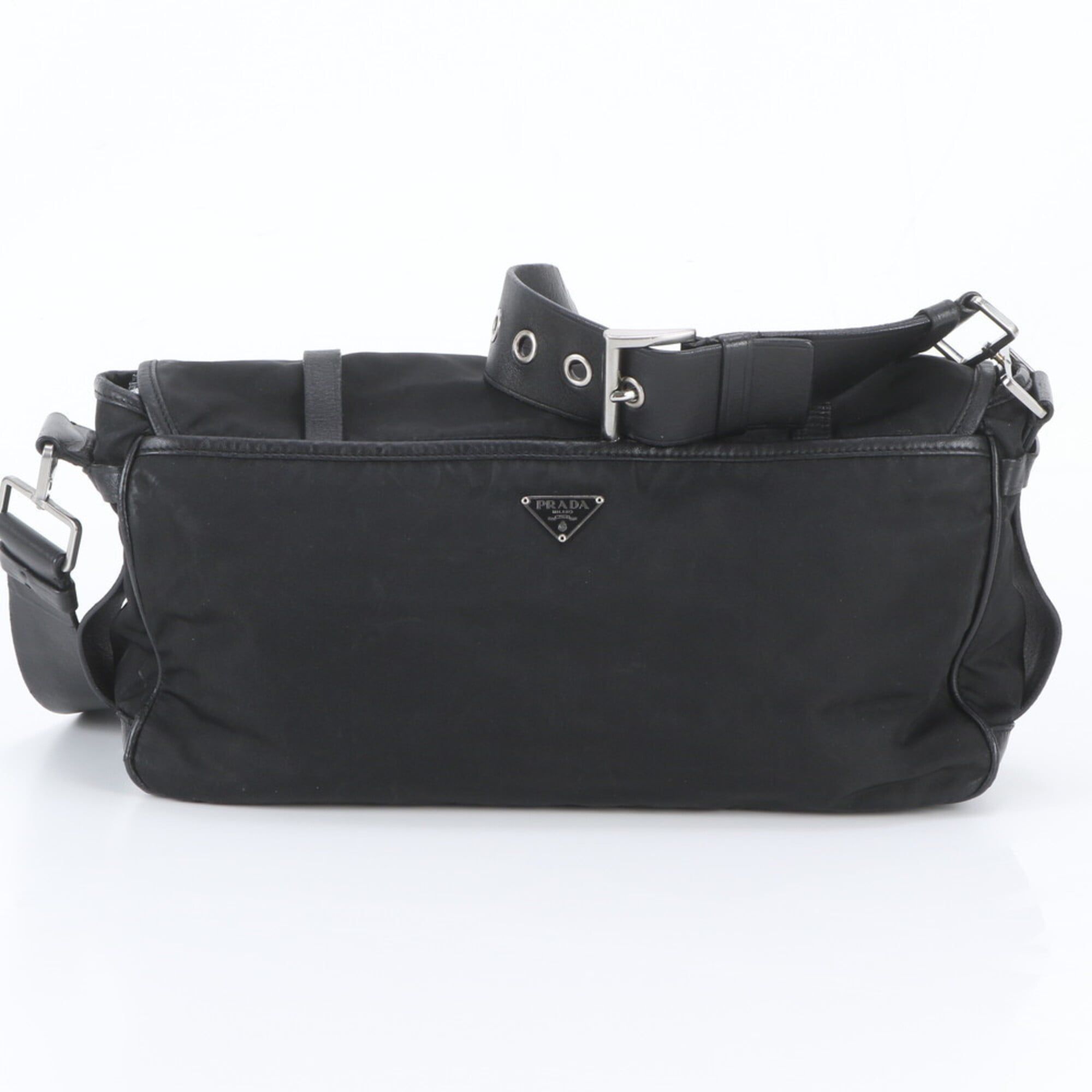 Leather Nylon Messenger Bag Shoulder Bag (Pre-Owned) - Prada - Modalova