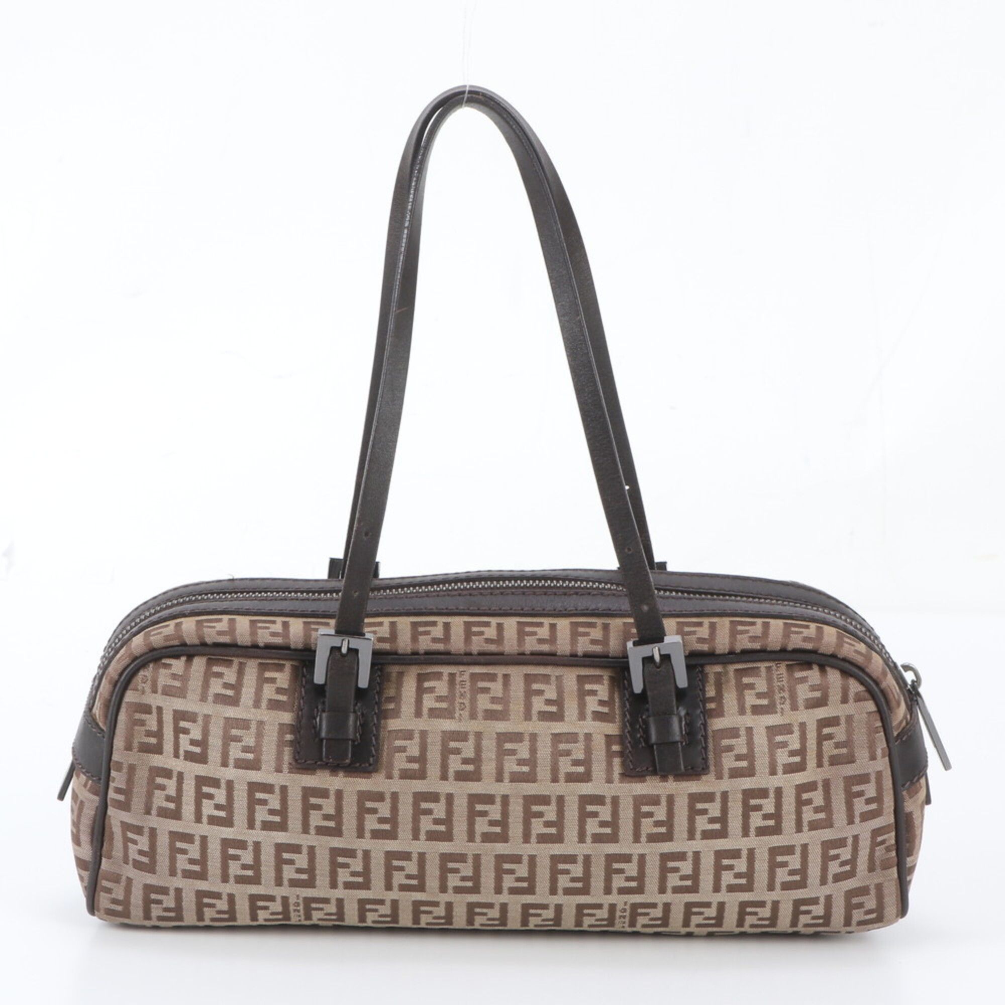 Leather Canvas Handbag Shoulder Bag (Pre-Owned) - Fendi - Modalova