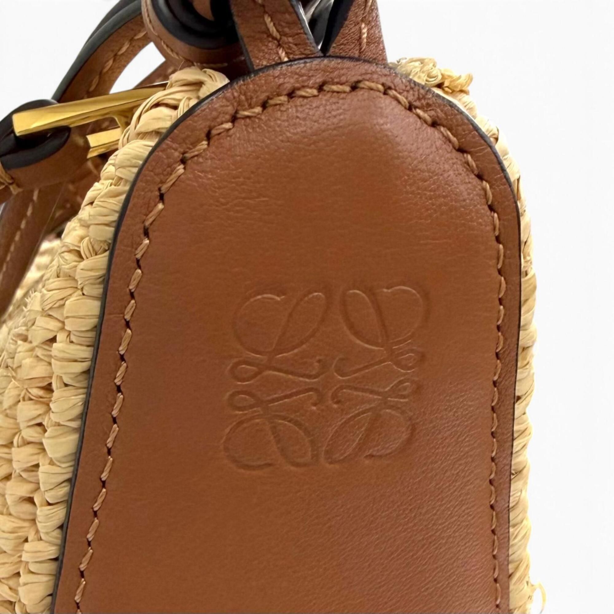 Raffia Leather Handbag Shoulder Bag (Pre-Owned) - Loewe - Modalova