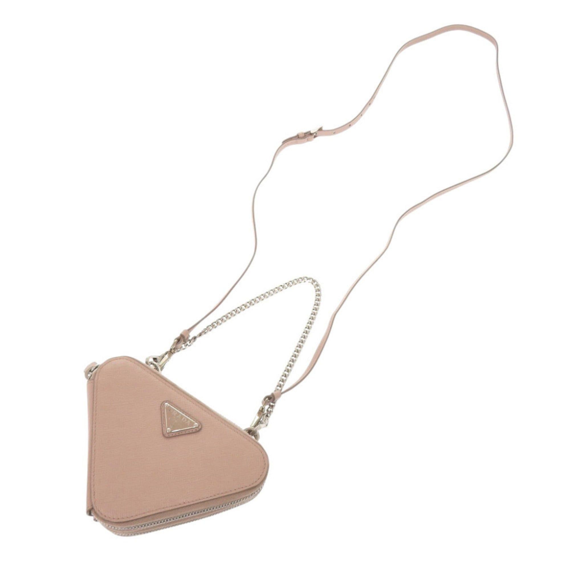 Leather Saffiano Triangle Shoulder Bag (Pre-Owned) - Prada - Modalova