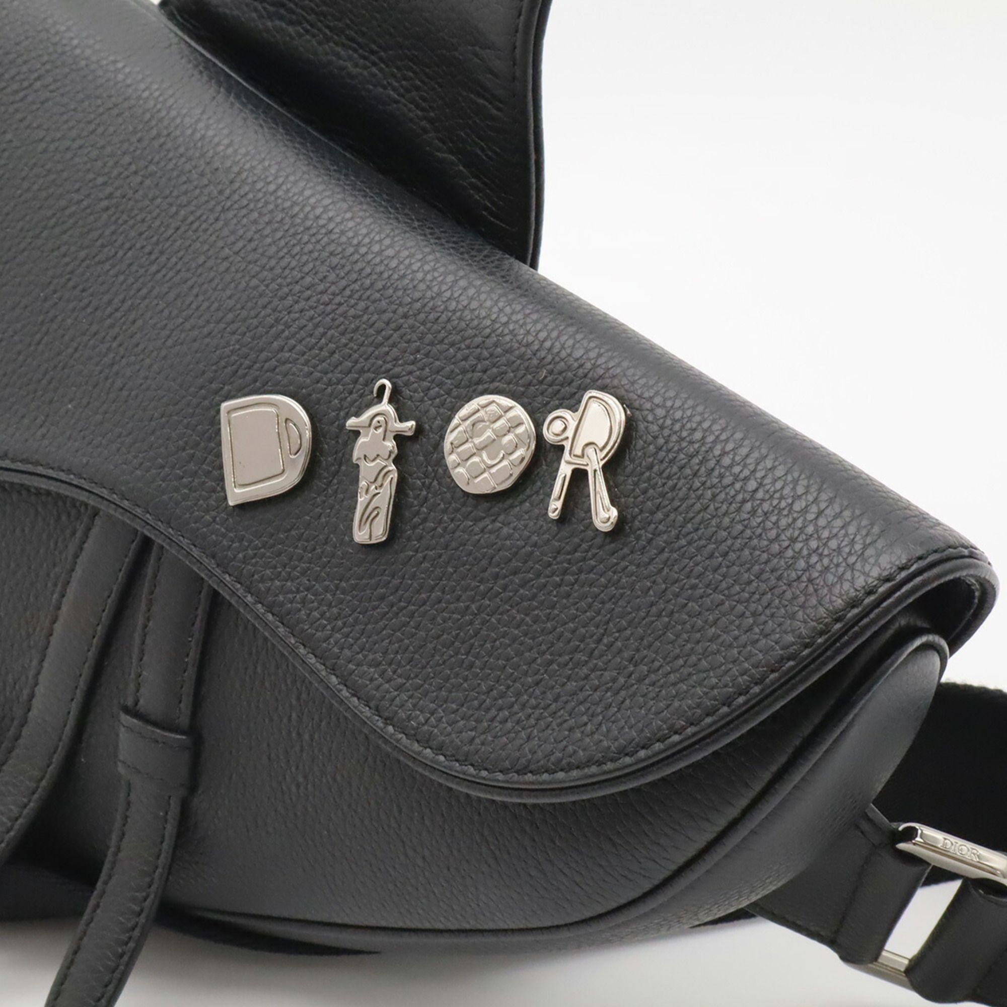 Leather Canvas Saddle Bag Sling Bag (Pre-Owned) - Christian Dior - Modalova