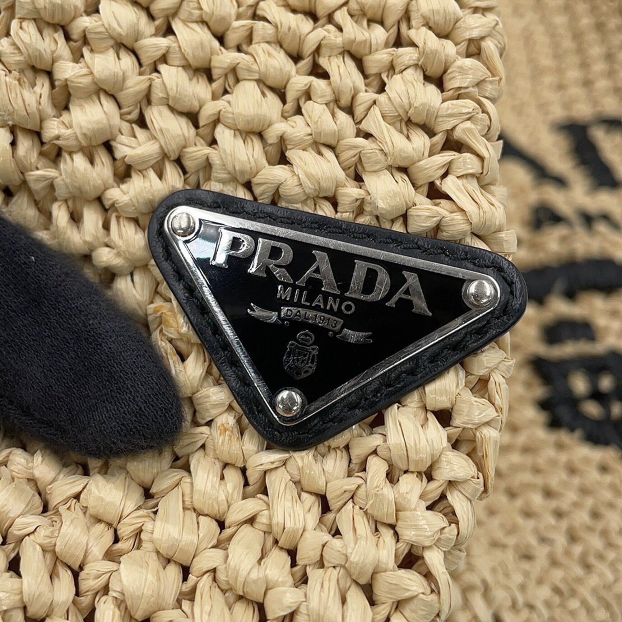 Raffia Handbag Tote Bag (Pre-Owned) - Prada - Modalova