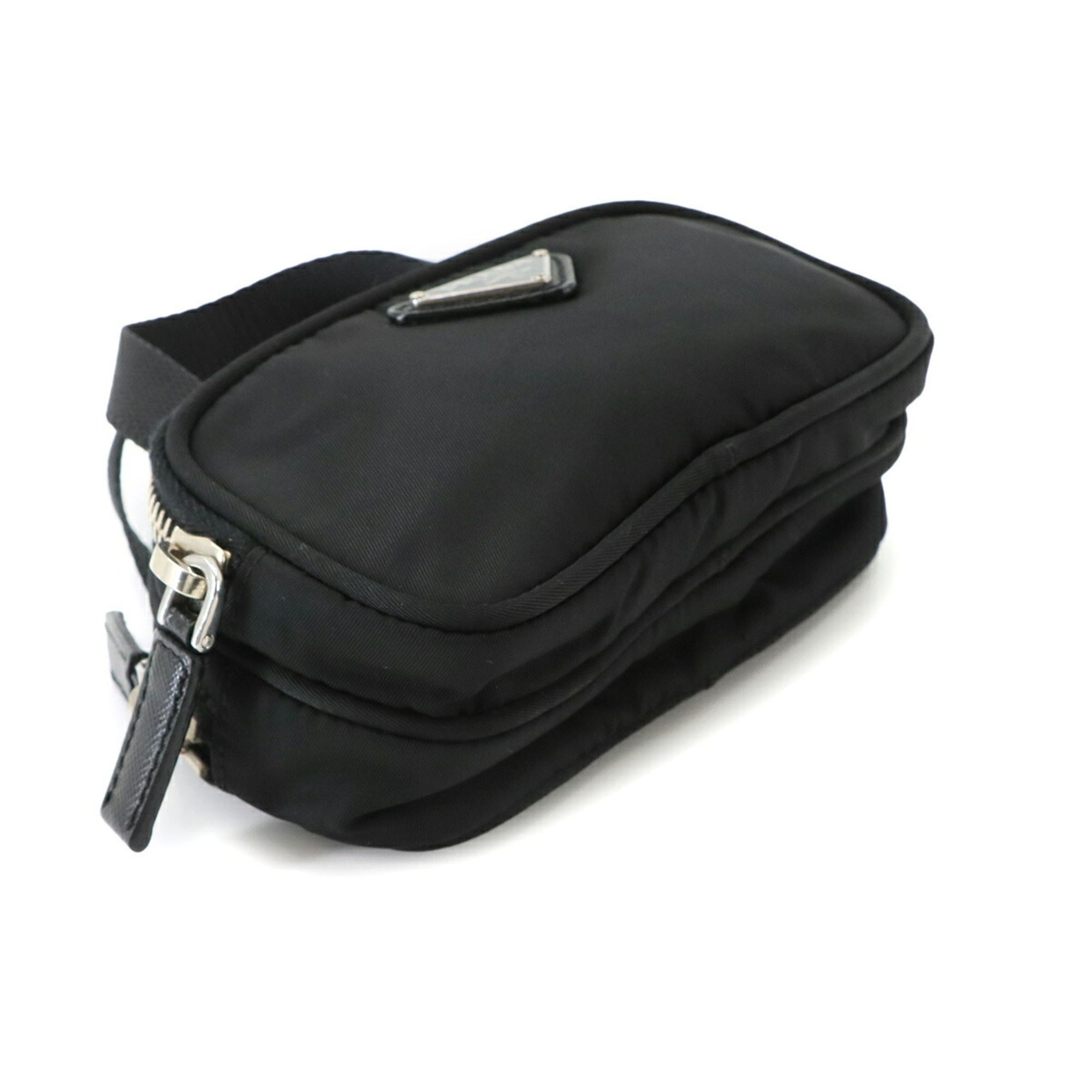 Nylon Saffiano Triangle Leather Handbag Pouch (Pre-Owned) - Prada - Modalova