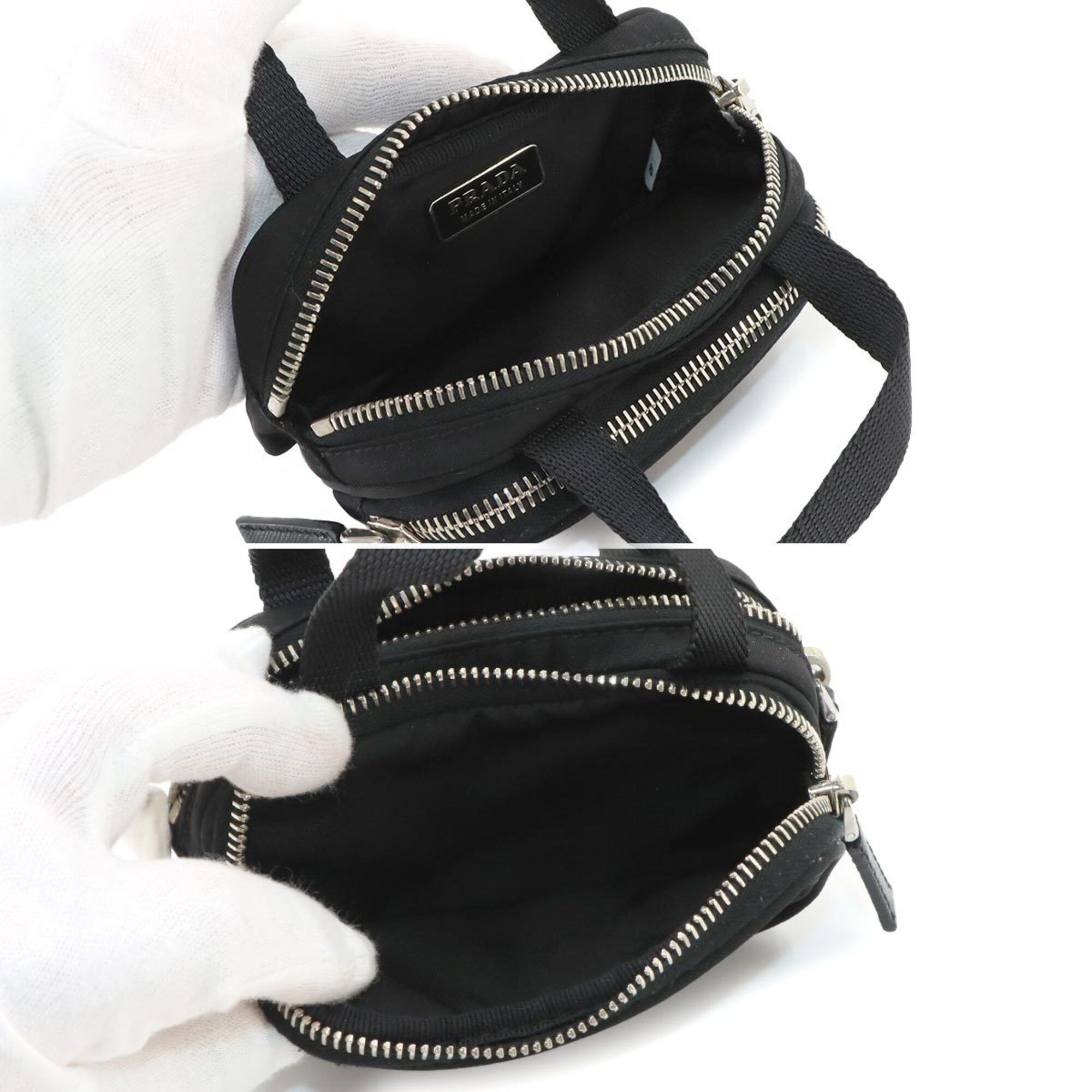 Nylon Saffiano Triangle Leather Handbag Pouch (Pre-Owned) - Prada - Modalova