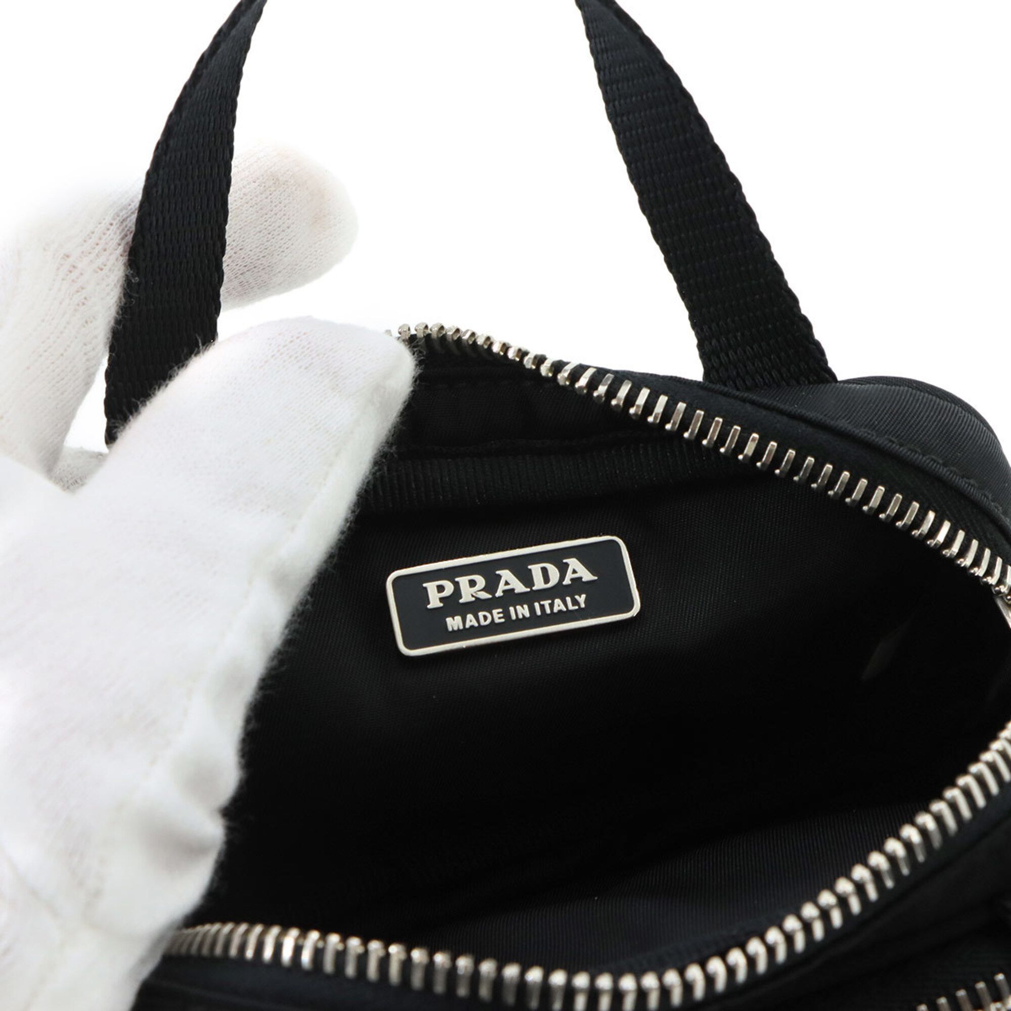 Nylon Saffiano Triangle Leather Handbag Pouch (Pre-Owned) - Prada - Modalova