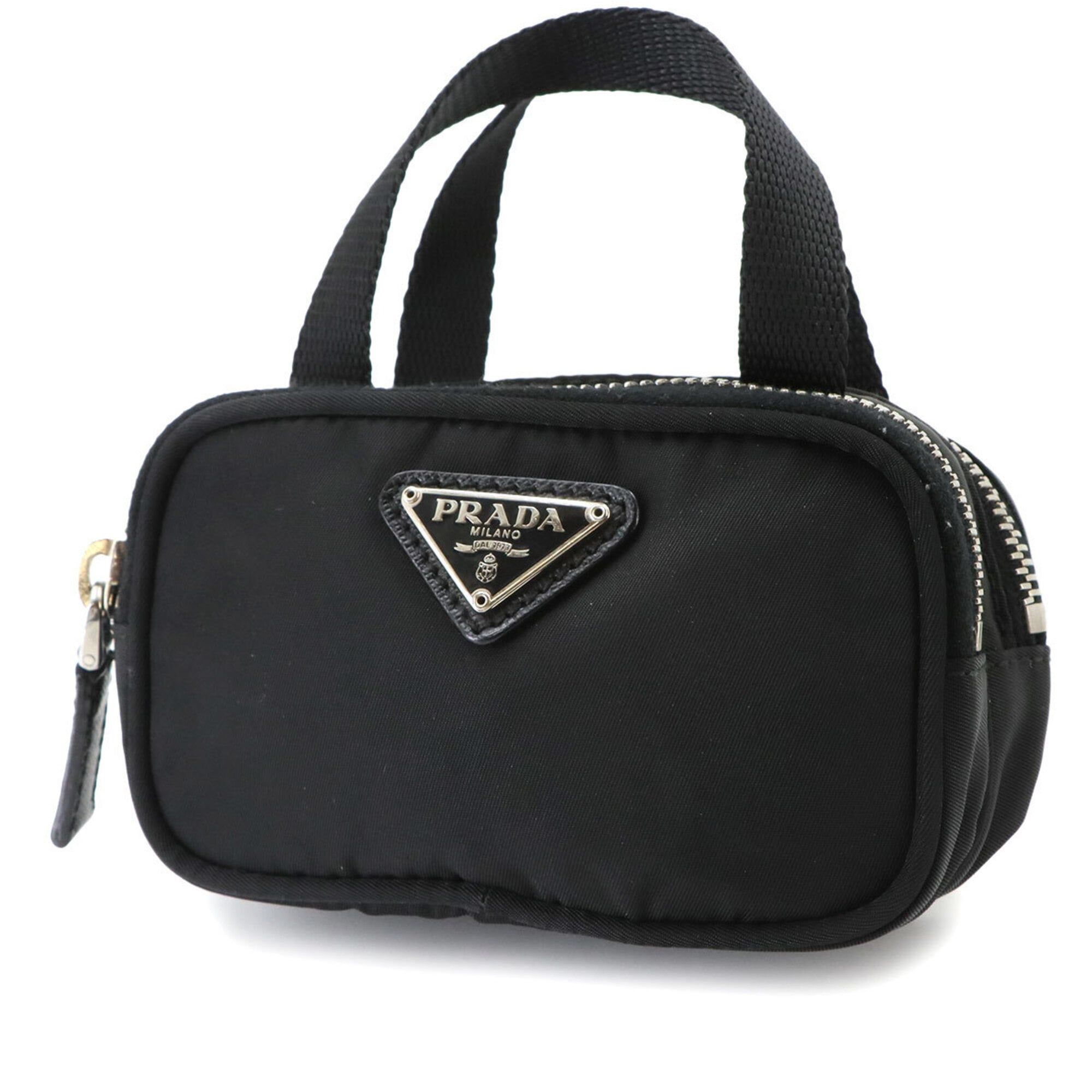 Nylon Saffiano Triangle Leather Handbag Pouch (Pre-Owned) - Prada - Modalova