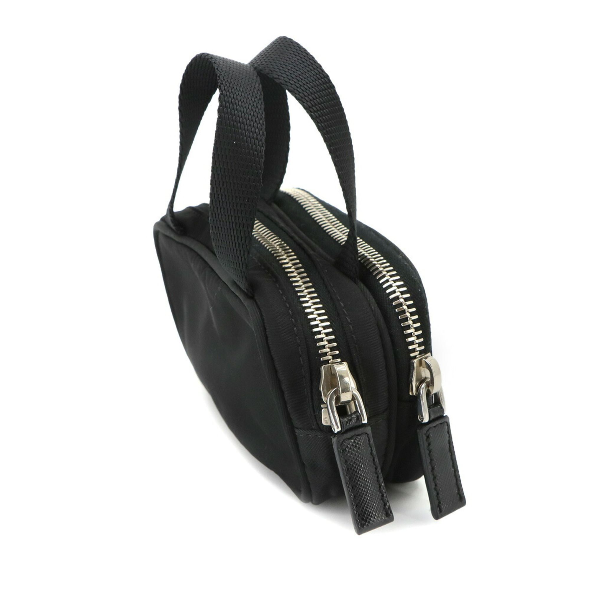 Nylon Saffiano Triangle Leather Handbag Pouch (Pre-Owned) - Prada - Modalova