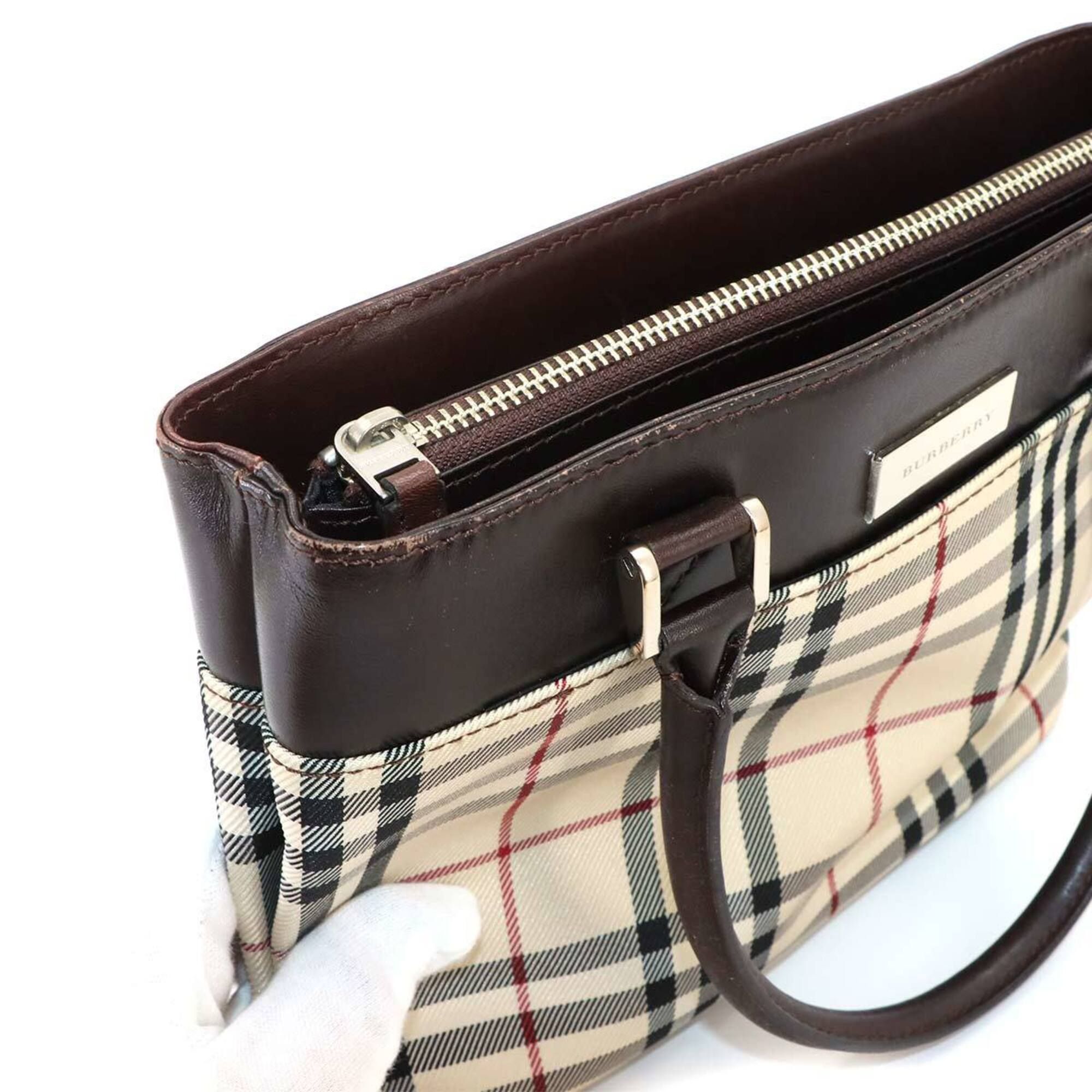 Canvas Leather Handbag (Pre-Owned) - Burberry - Modalova