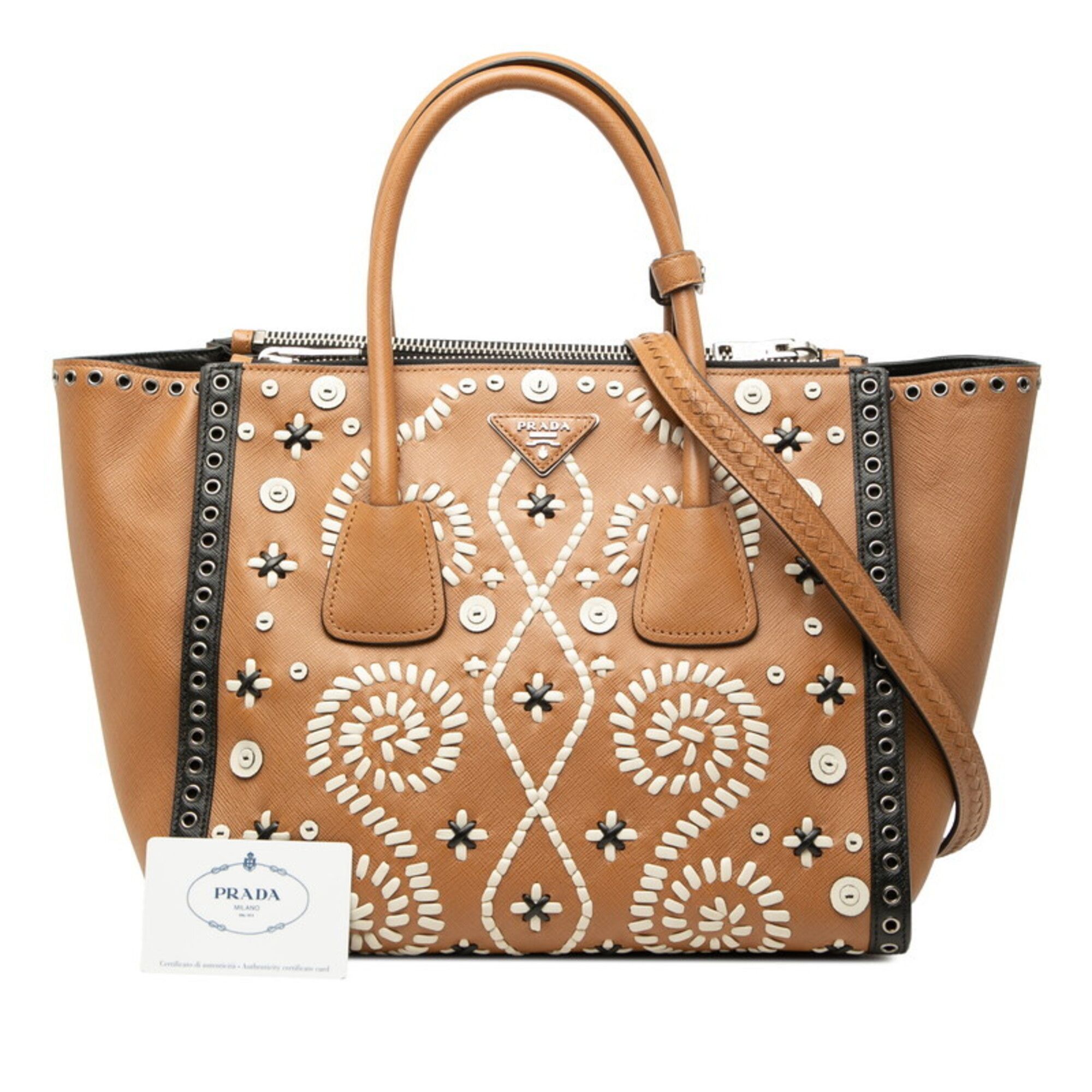 Saffiano Leather Handbag Shoulder Bag (Pre-Owned) - Prada - Modalova