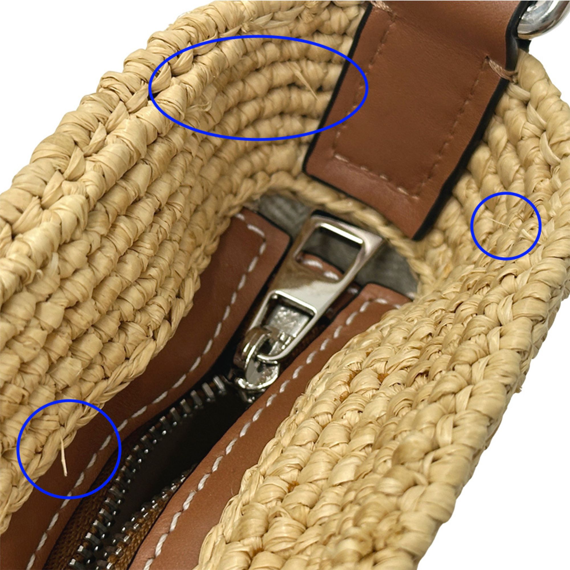 Raffia Leather Pochette Shoulder Bag (Pre-Owned) - Loewe - Modalova