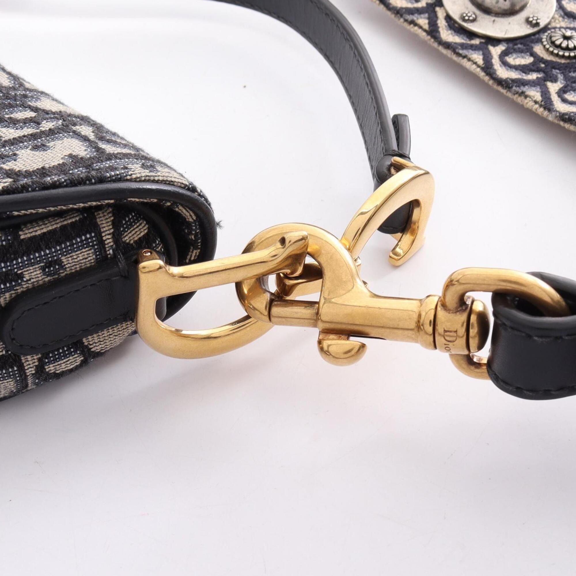 Canvas Leather Handbag Saddle Bag (Pre-Owned) - Christian Dior - Modalova