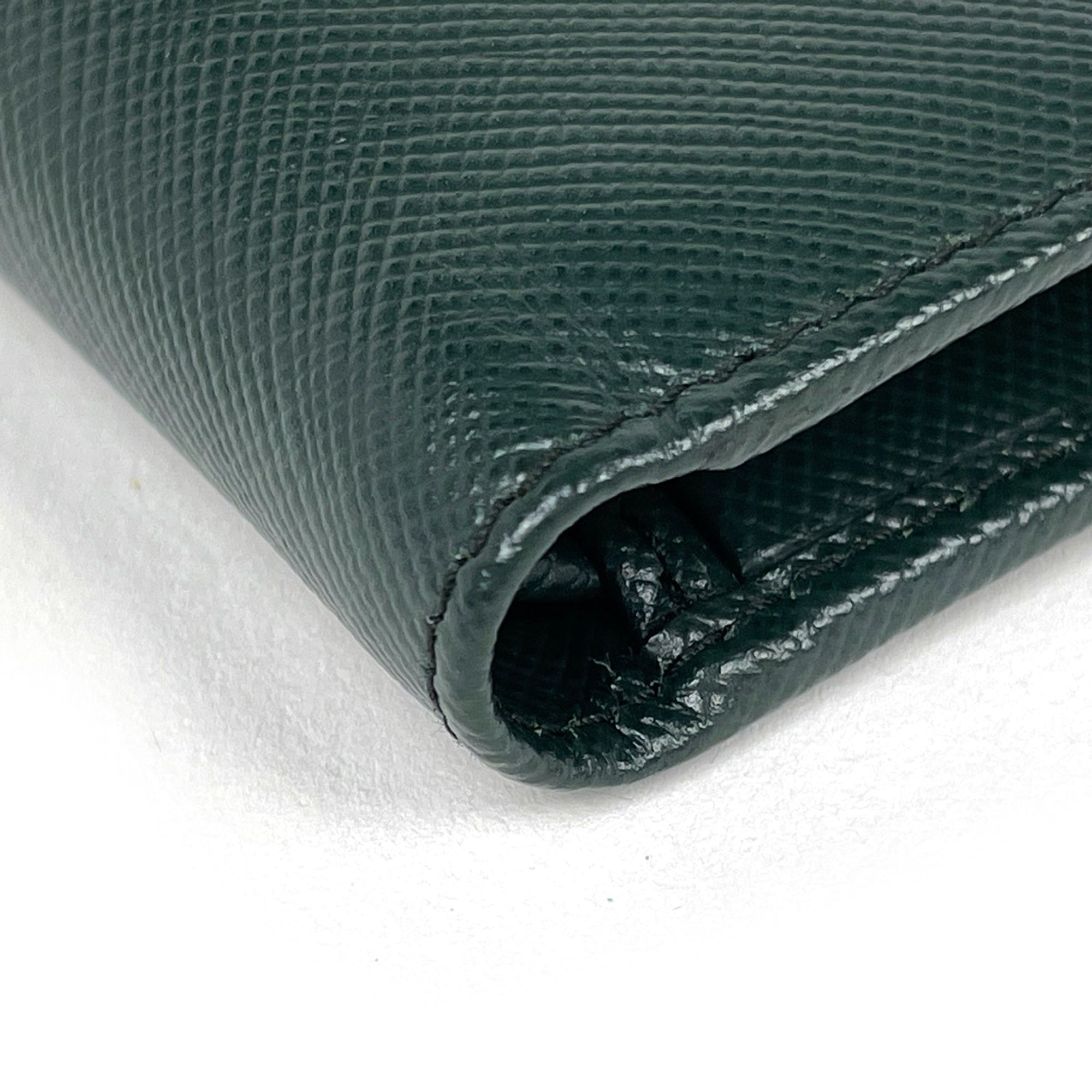 Saffiano Triangle Leather Wallet (Bi-Fold) (Pre-Owned) - Prada - Modalova