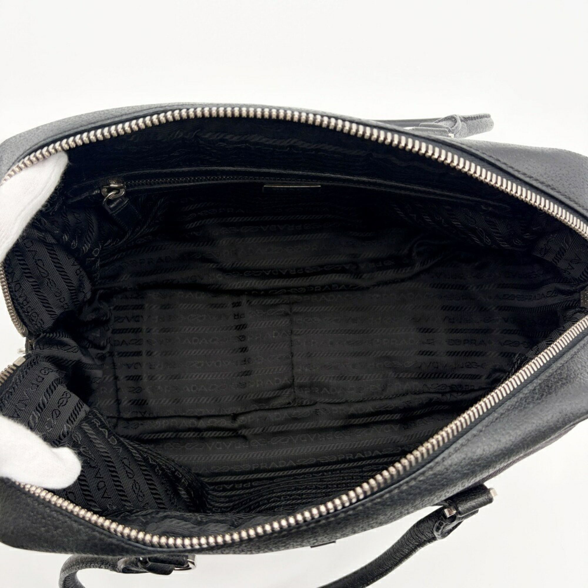 Canvas Leather Boston Bag Handbag (Pre-Owned) - Prada - Modalova
