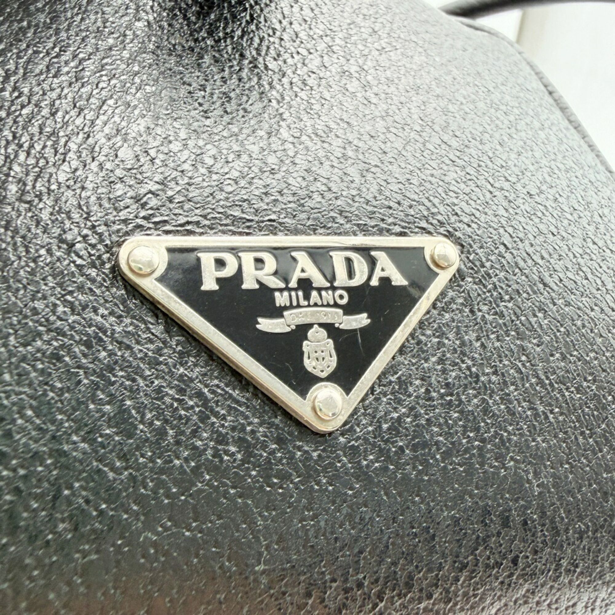 Canvas Leather Boston Bag Handbag (Pre-Owned) - Prada - Modalova