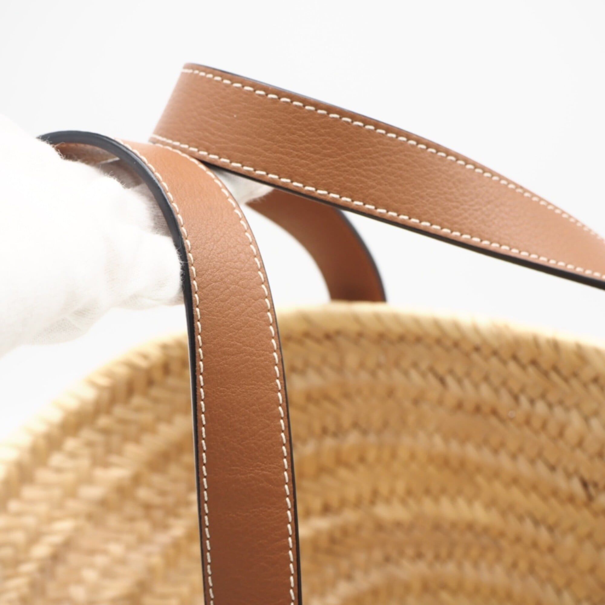 Raffia Leather Basket Handbag (Pre-Owned) - Loewe - Modalova