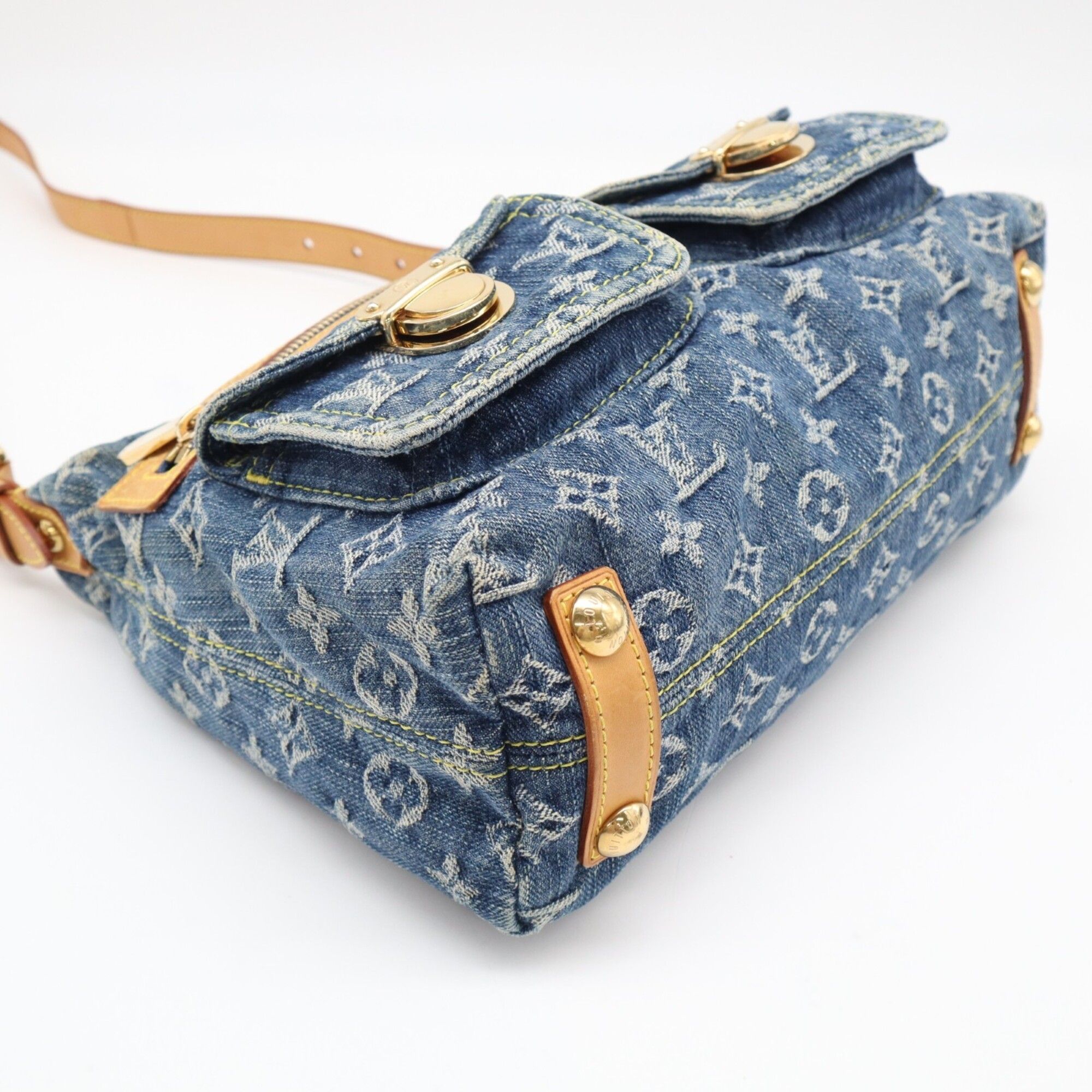 Monogram Denim Cotton Leather Shoulder Bag (Pre-Owned) - Louis Vuitton - Modalova