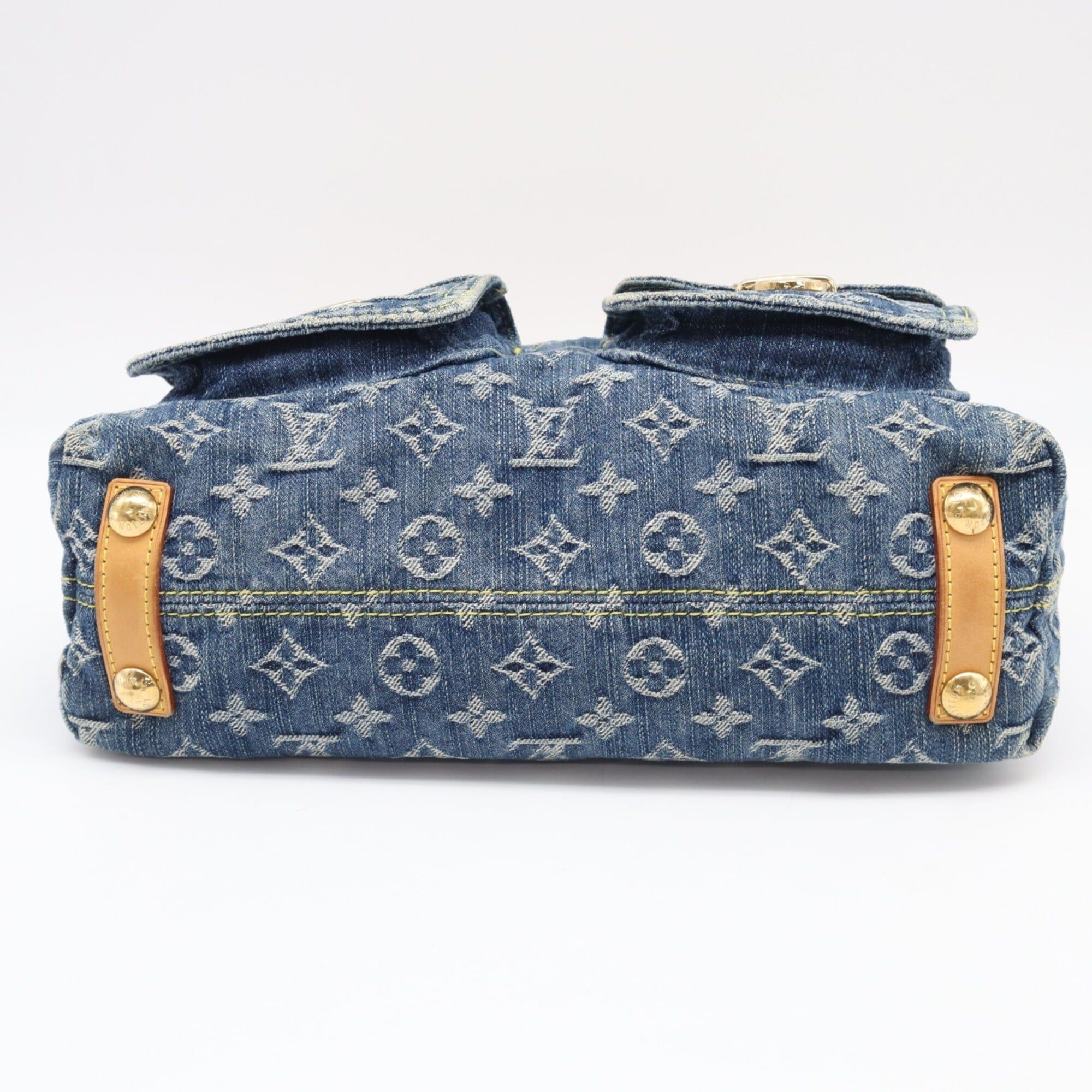 Monogram Denim Cotton Leather Shoulder Bag (Pre-Owned) - Louis Vuitton - Modalova