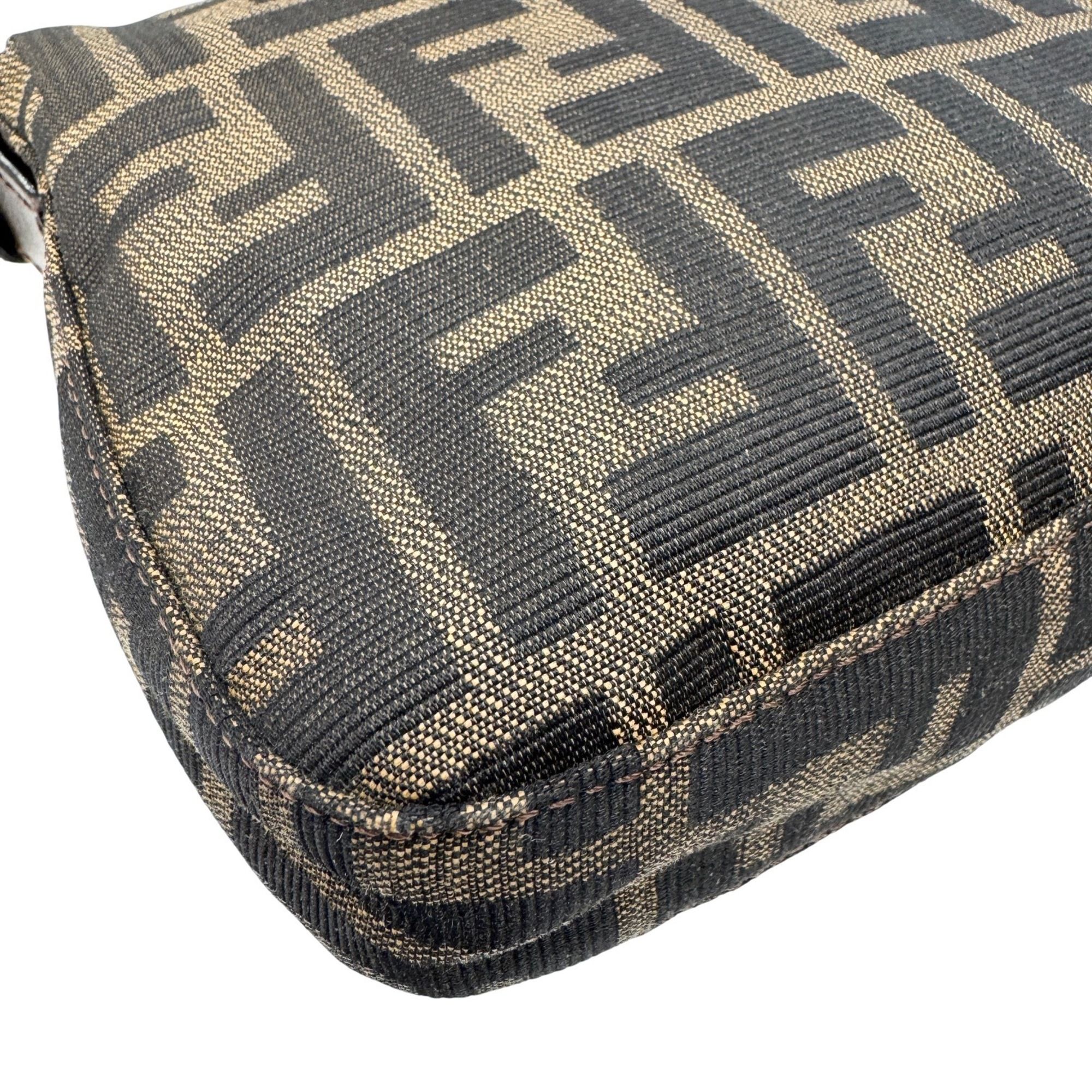 Zucca Canvas Leather Handbag Pouch (Pre-Owned) - Fendi - Modalova