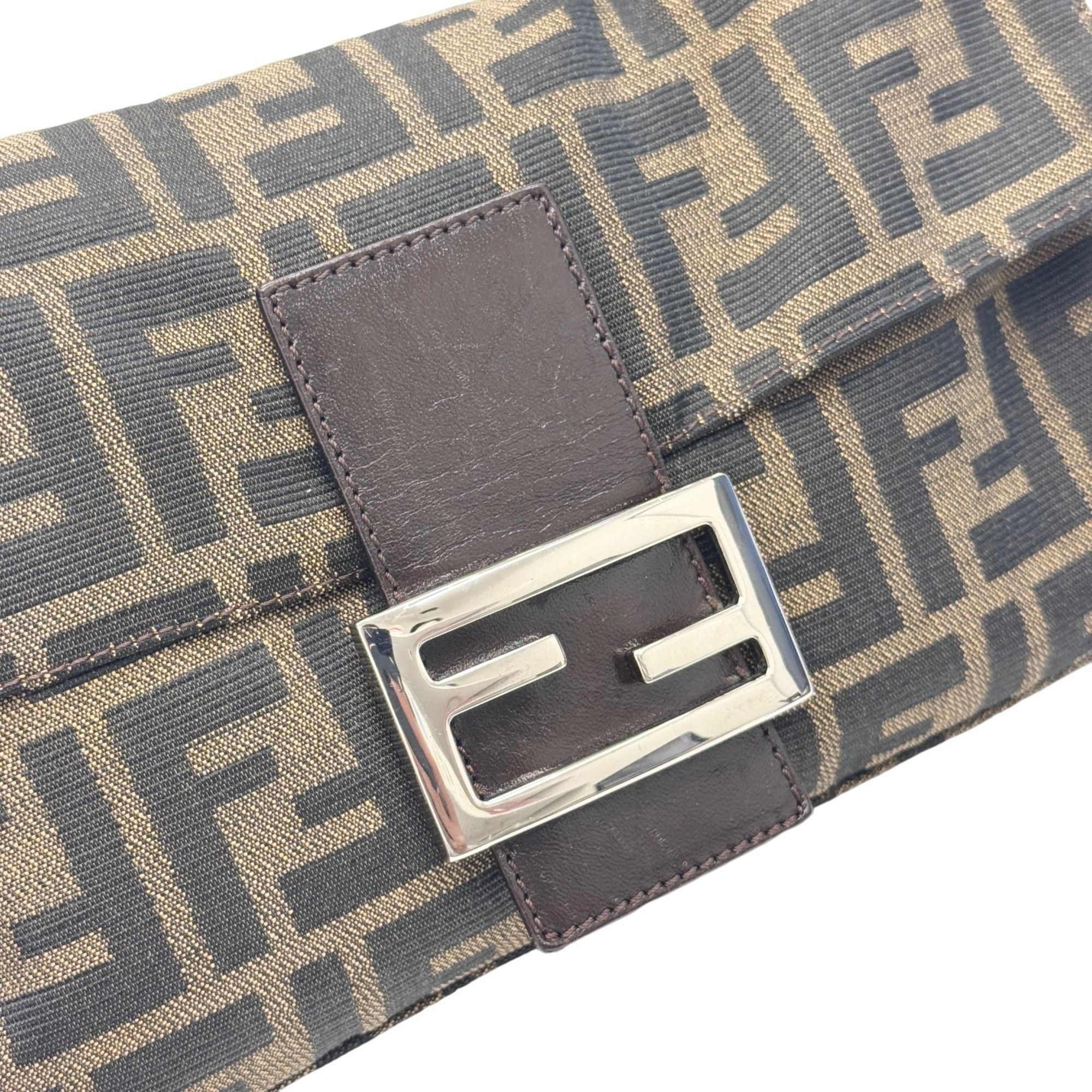Zucca Canvas Leather Handbag Pouch (Pre-Owned) - Fendi - Modalova