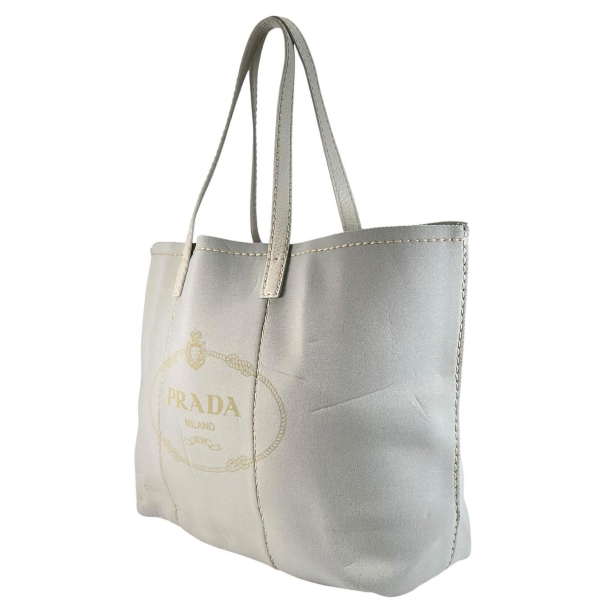 Leather Neoprene Tote Bag (Pre-Owned) - Prada - Modalova